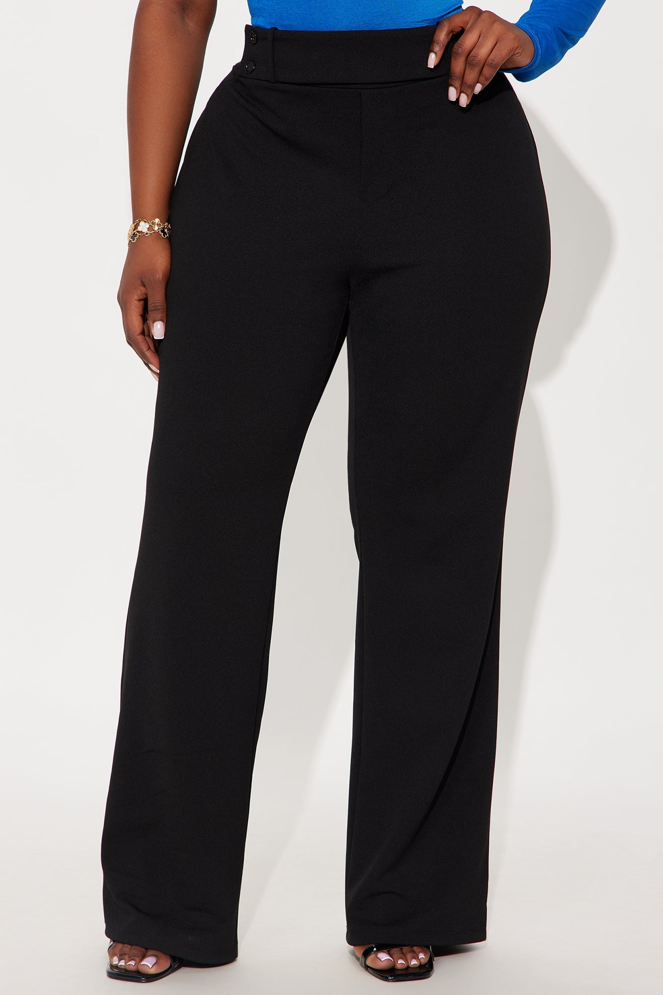 Office Tea Straight Leg Trouser Pant - Black