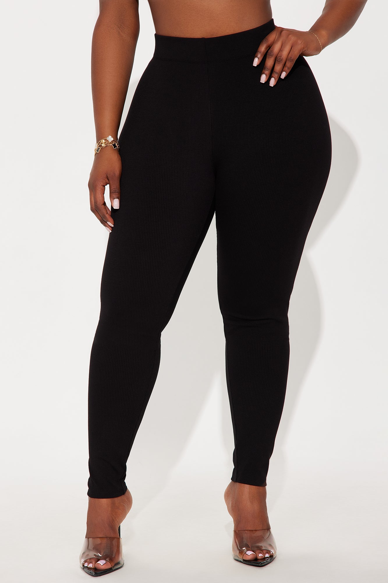 Tory Rib Heavy Contoured High Waisted Legging - Black