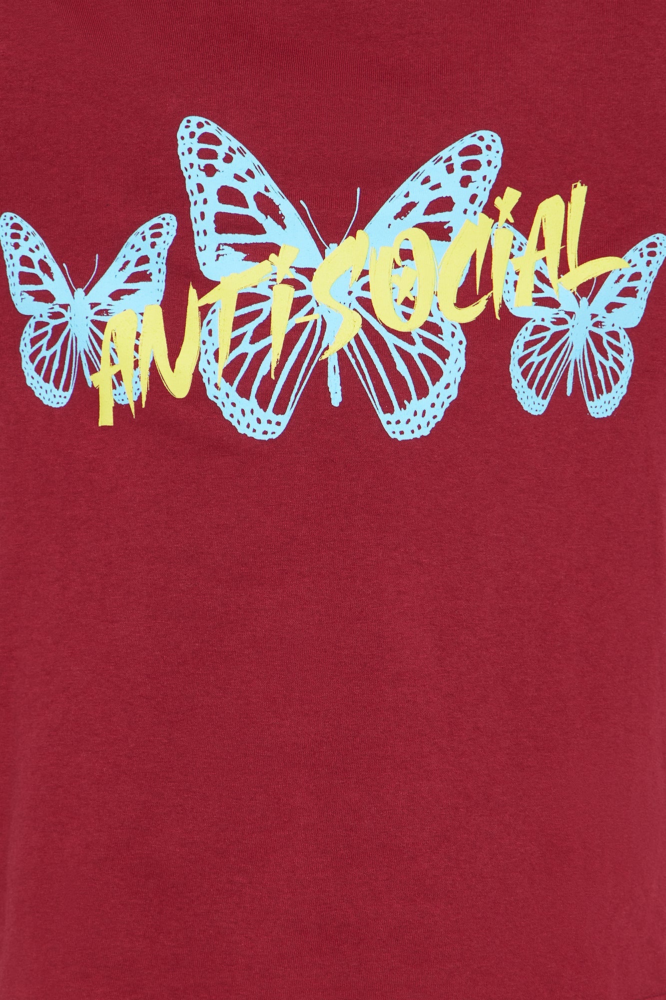 Mini Anti Social Energy Graphic Tee - Burgundy