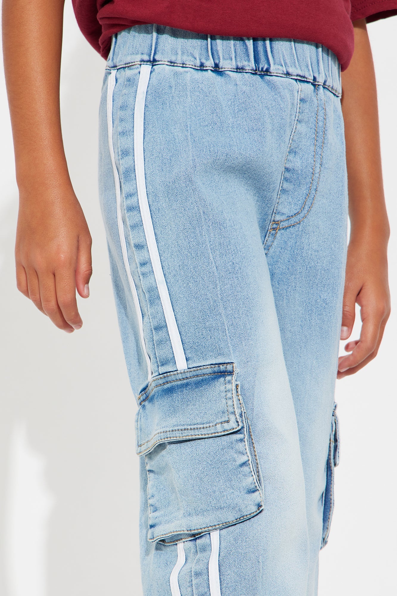 Mini No Matter What Cargo Jeans - Medium Wash