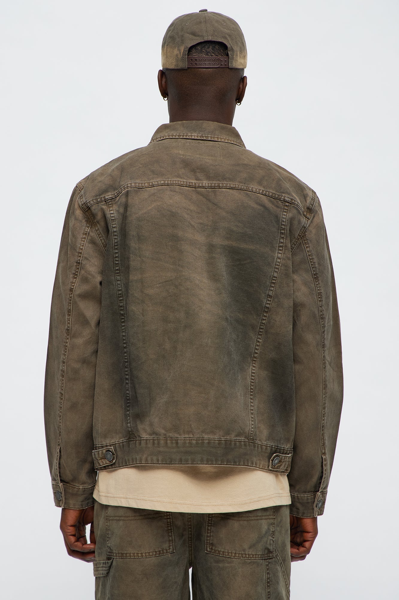 Worn Wild Distressed Trucker Jacket - Brown