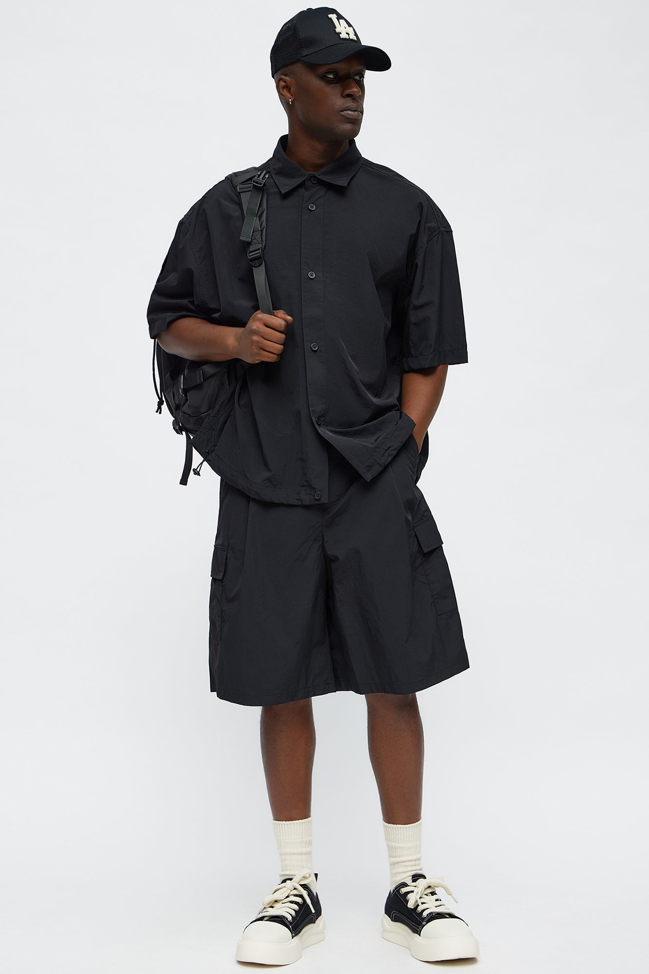 Super Baggy Philip Nylon Short - Black