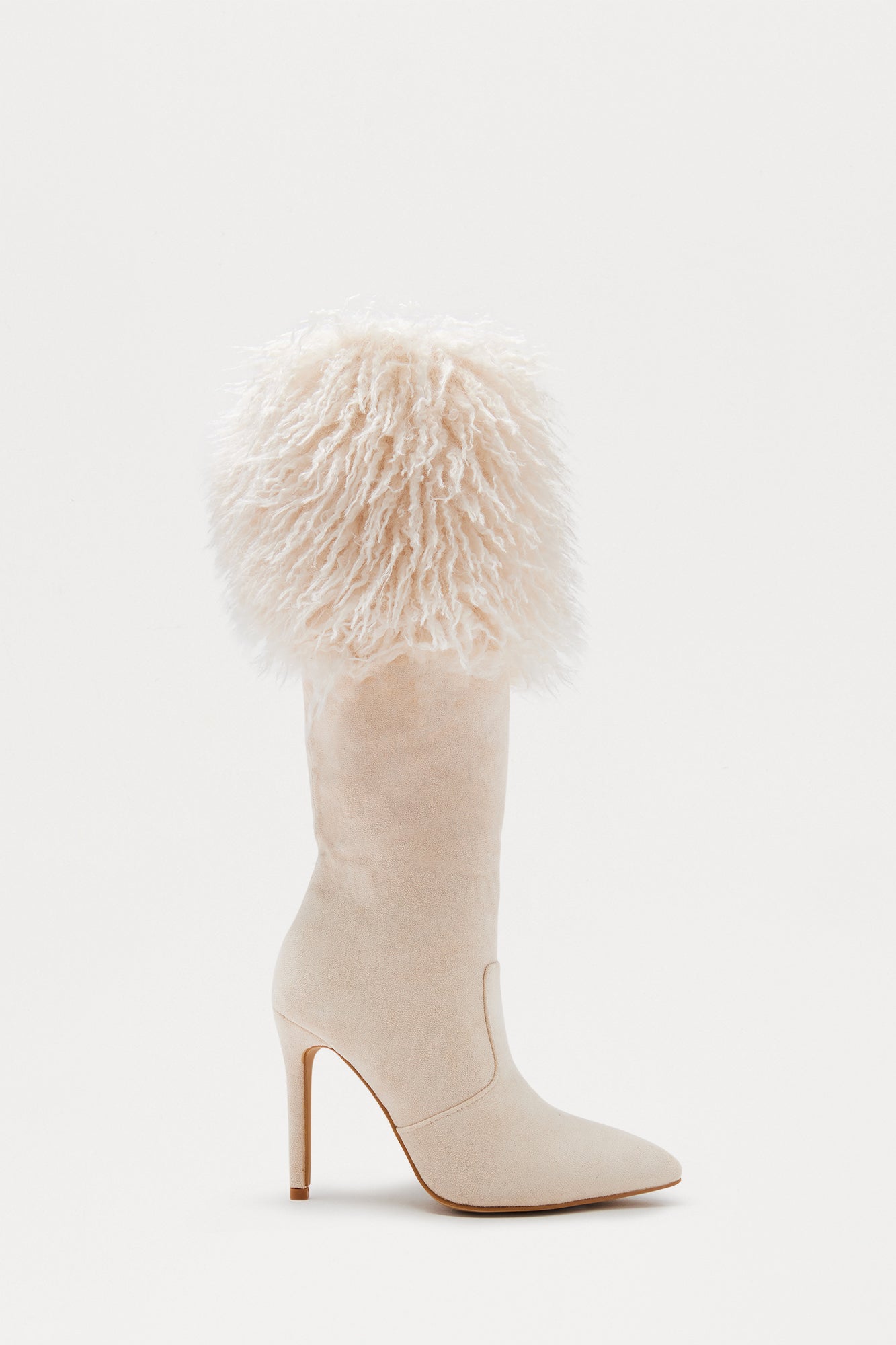 Christopher Faux Fur Trim Boots - Cream