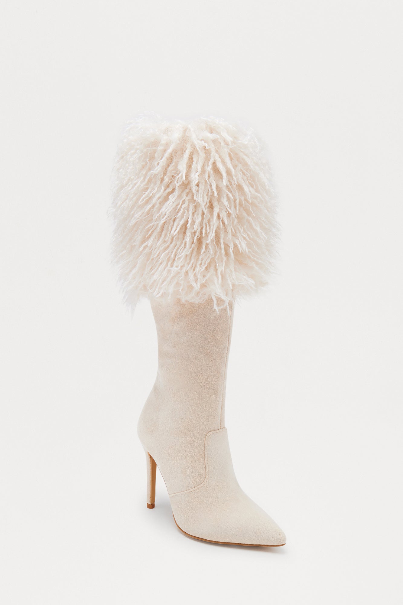 Christopher Faux Fur Trim Boots - Cream