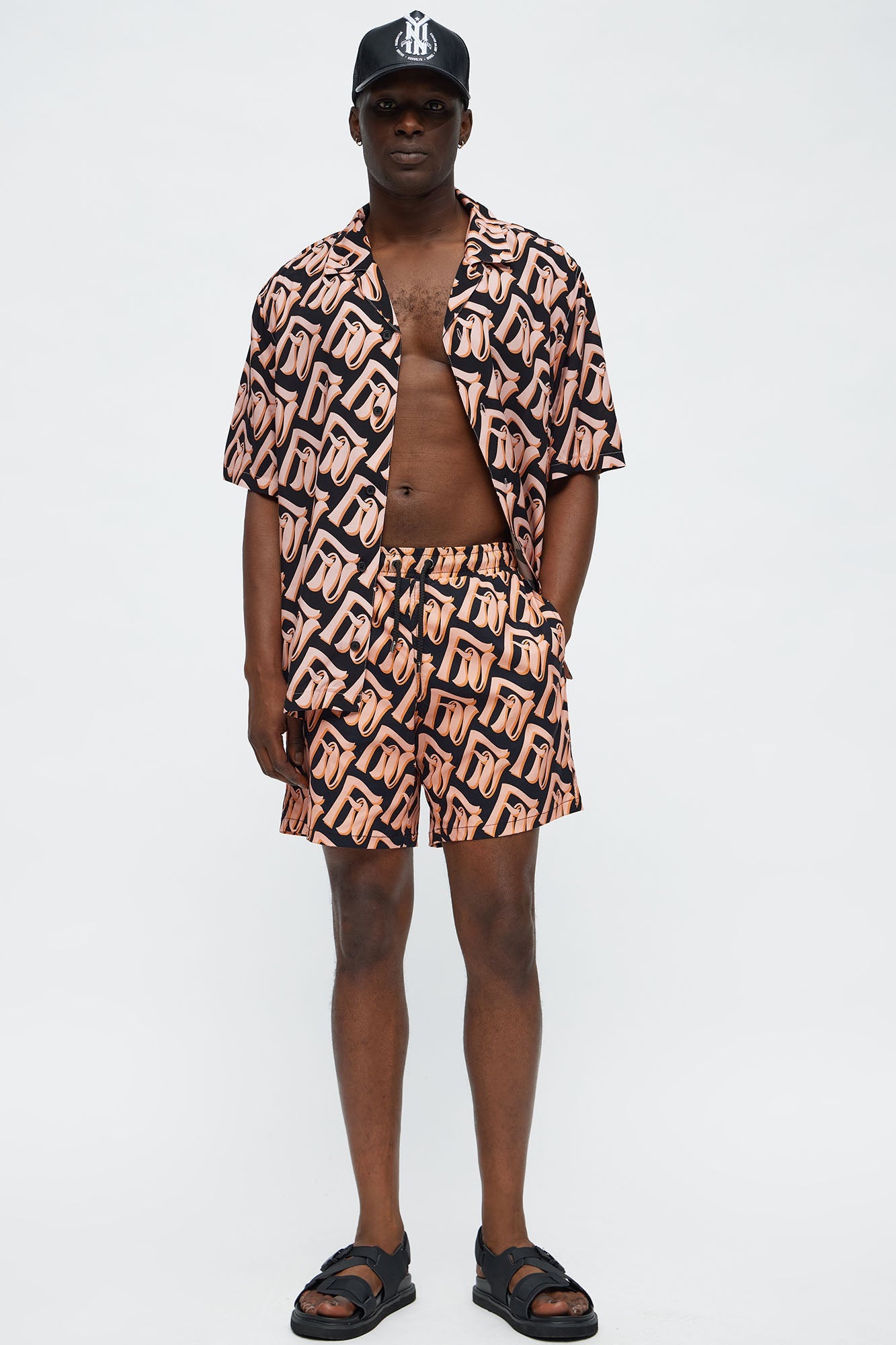 Chateau Monogram Printed Swim Classic Trunk - Black/combo