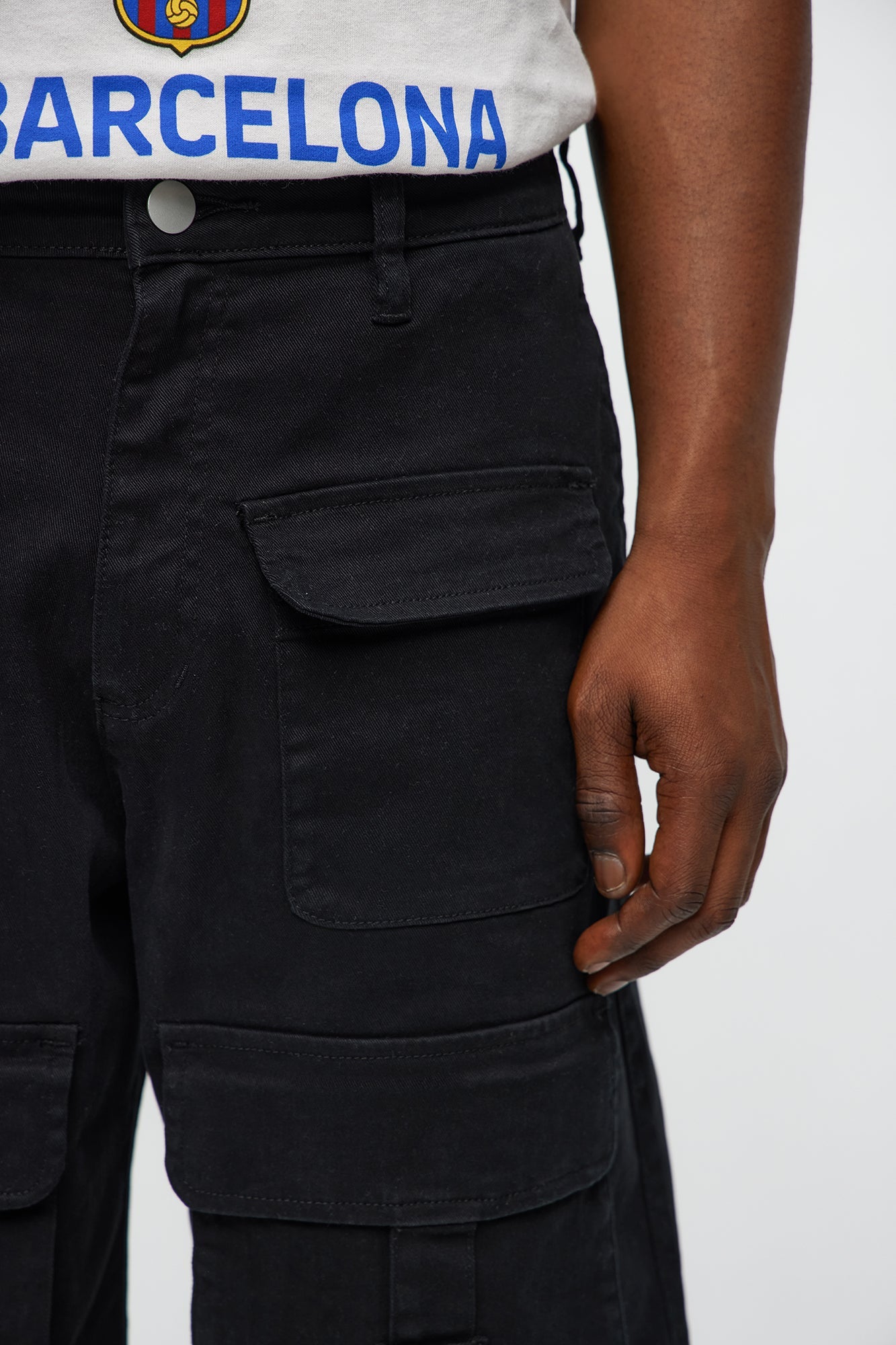 Baggy Oversized Pocket Cargo Shorts - Black