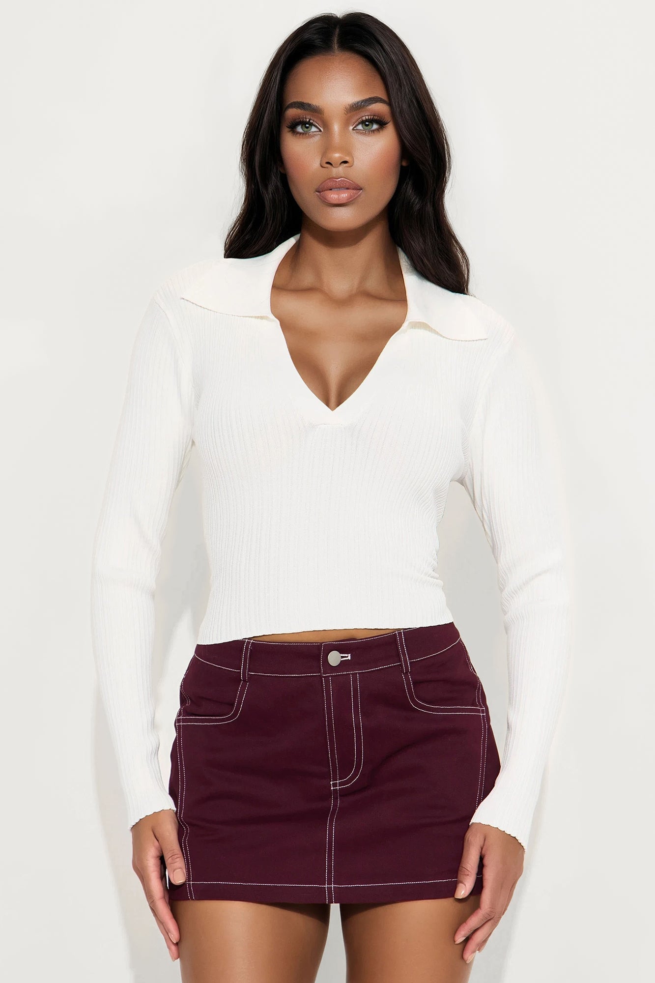 Count Me In Polo Sweater - White