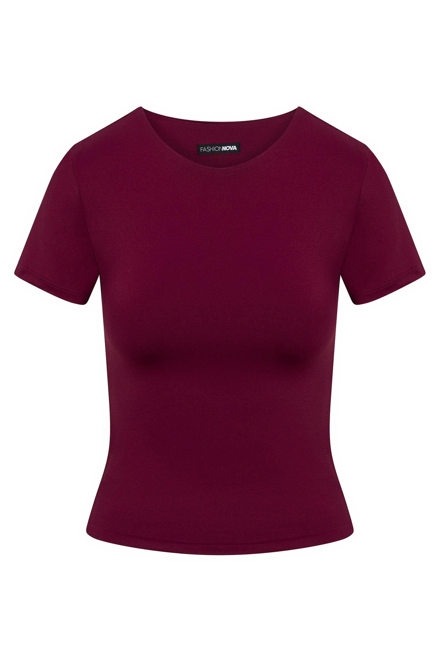 Contour Double Lined Short Sleeve Baby Tee - Wine