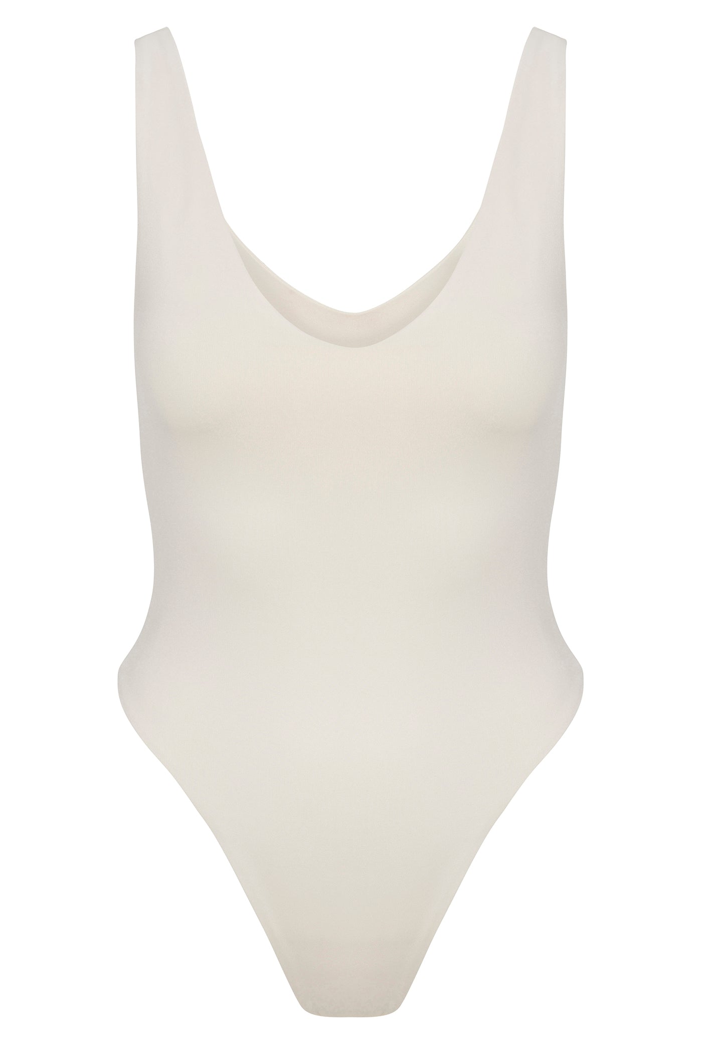 Contour Double Lined V-Neck Bodysuit - Bone