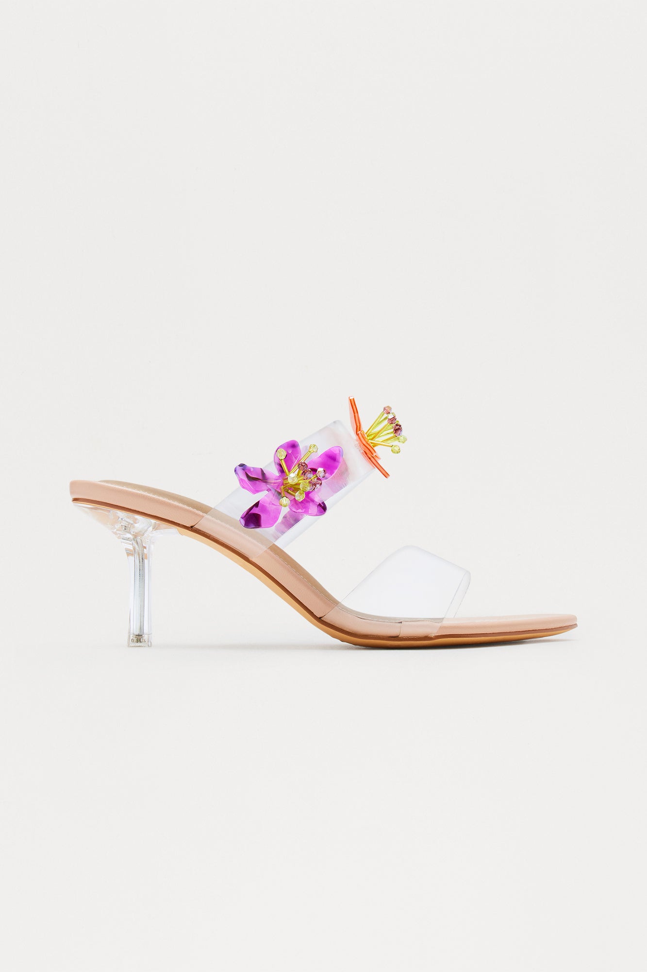 Florelia Clear Strap Heels - Nude