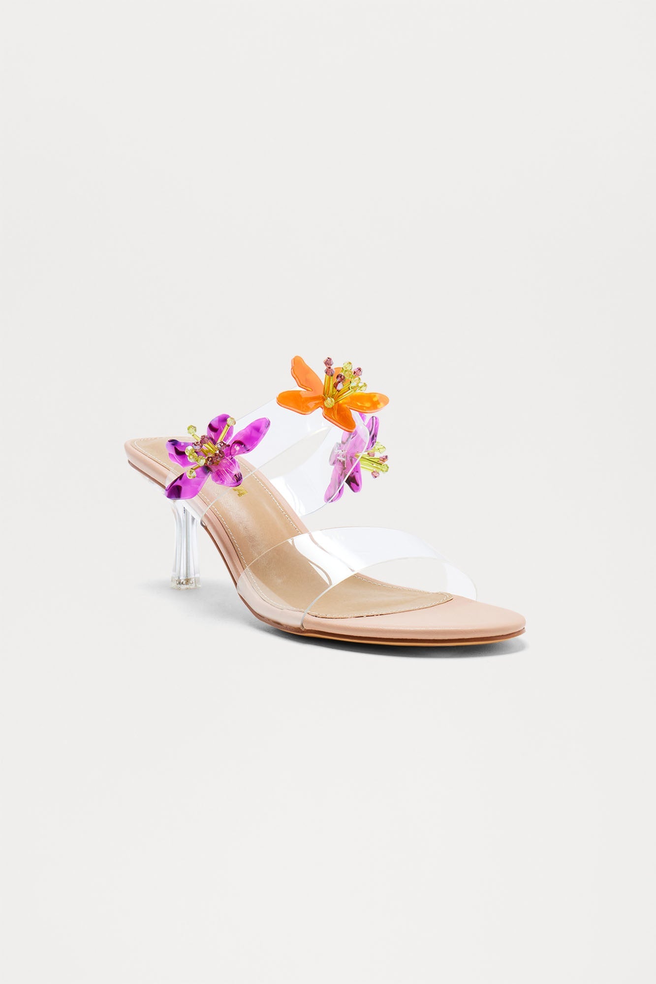 Florelia Clear Strap Heels - Nude