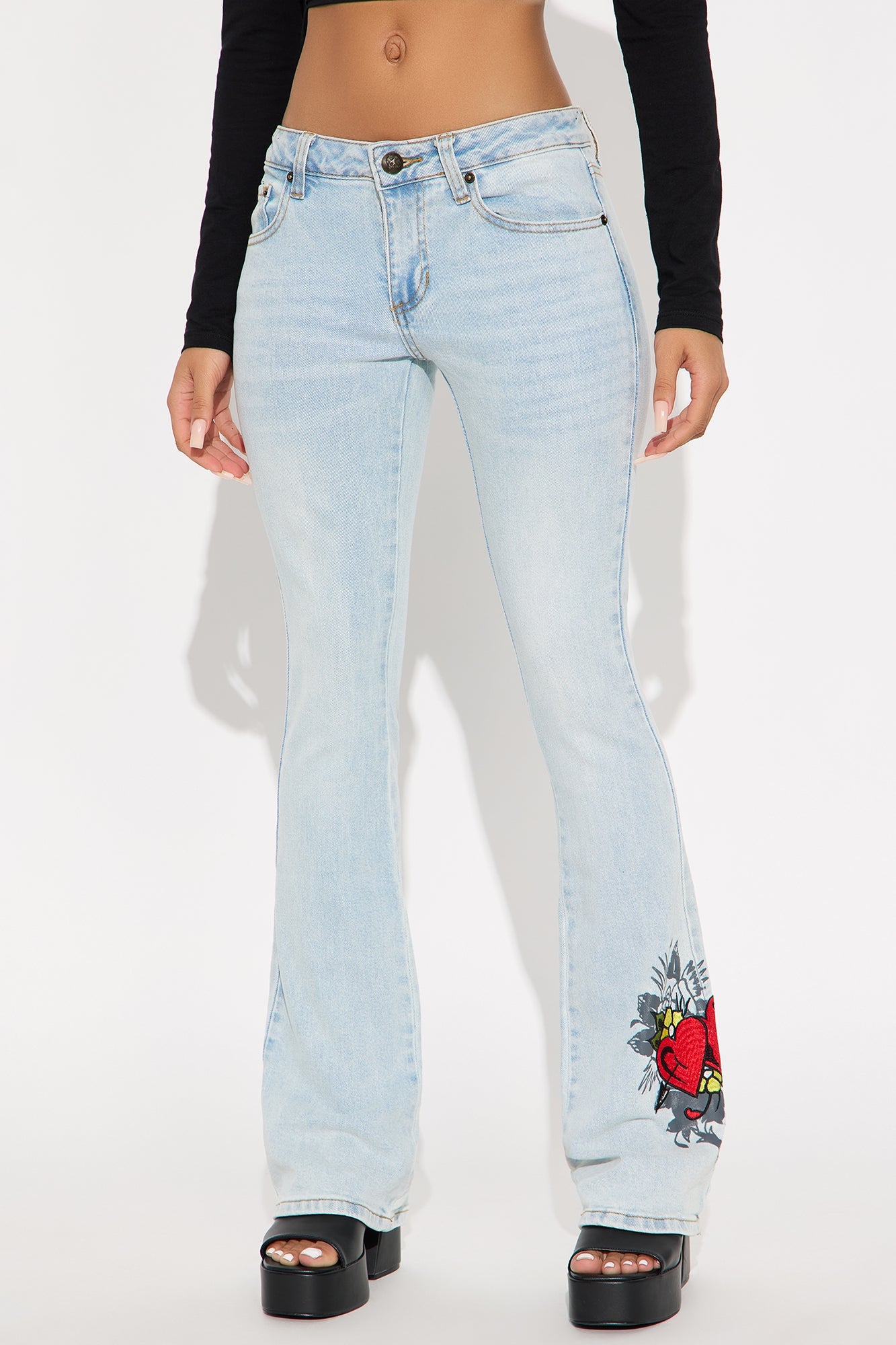 Ed Hardy Hearts Bootcut Jeans - Light Wash