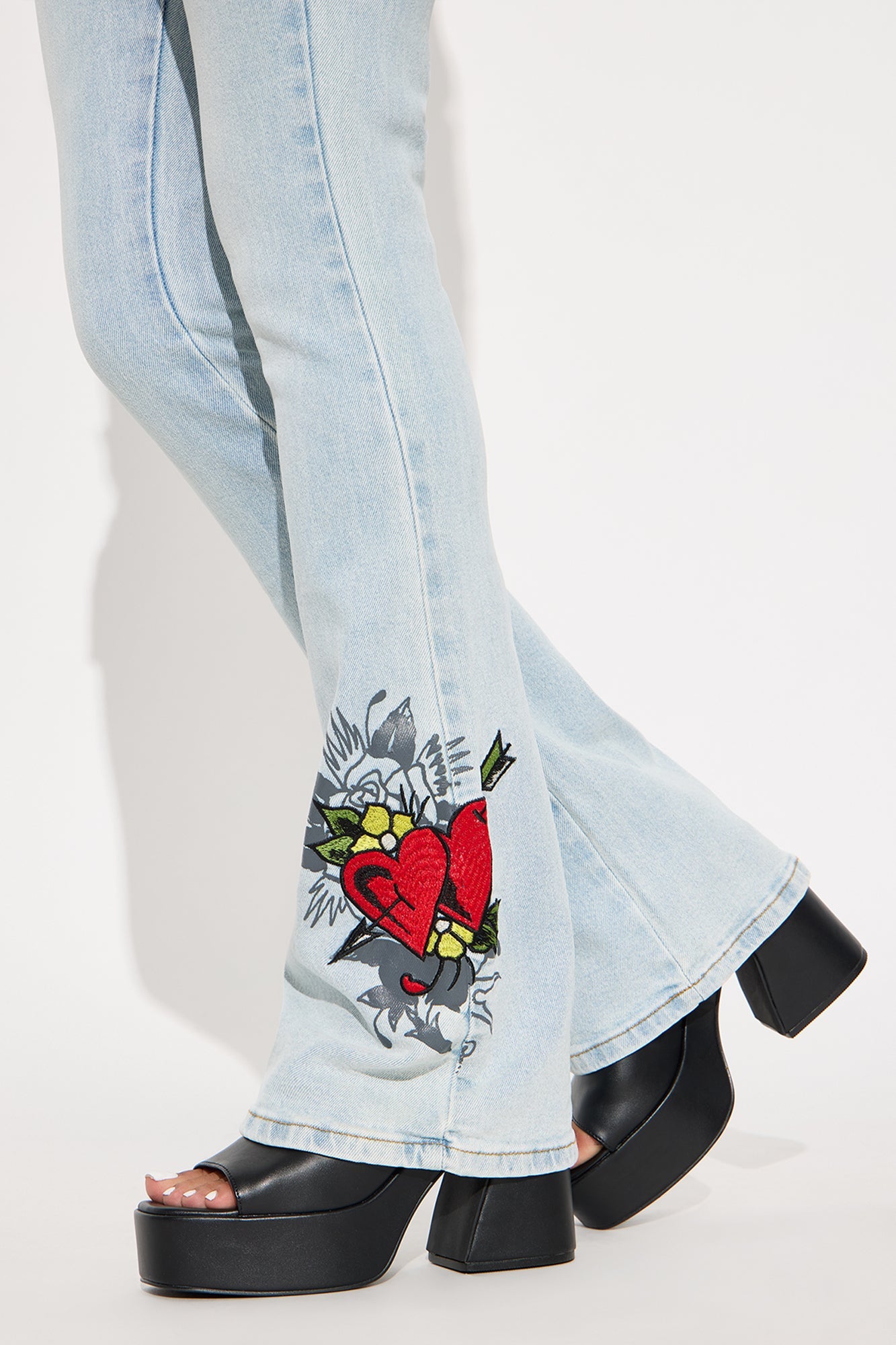 Ed Hardy Hearts Bootcut Jeans - Light Wash