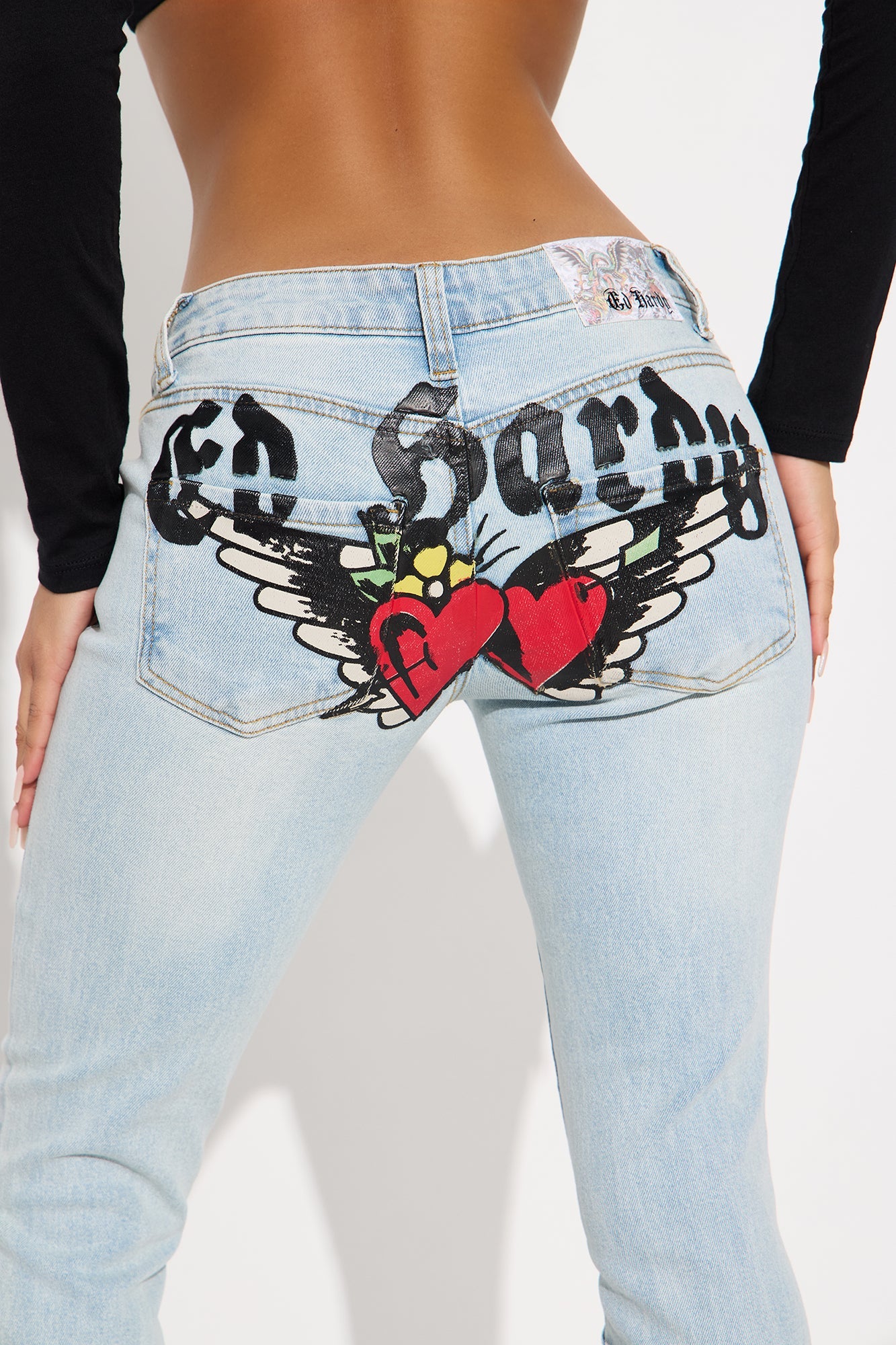 Ed Hardy Hearts Bootcut Jeans - Light Wash