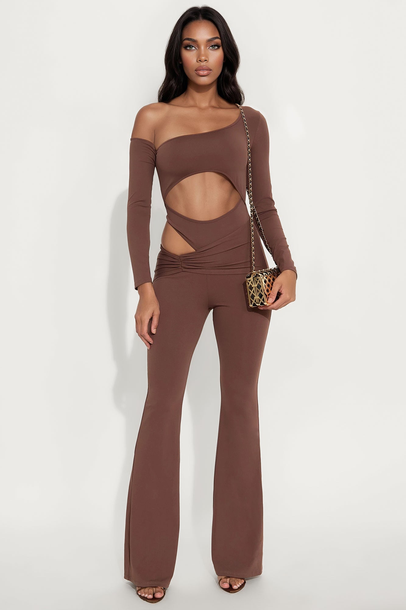Girls’ Night Flare Jumpsuit - Brown
