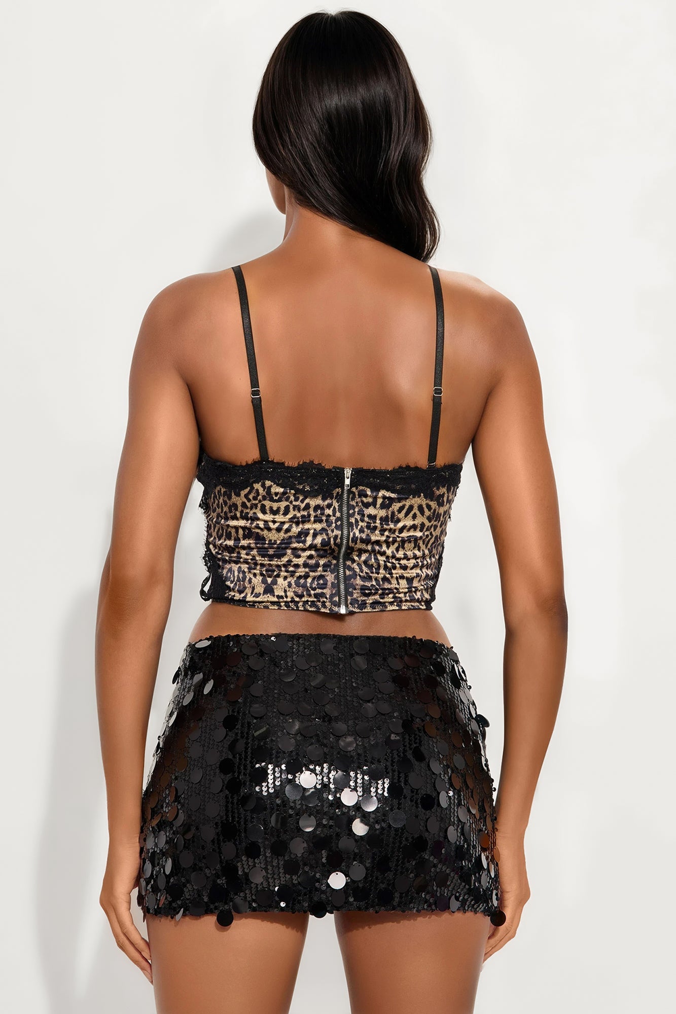 Shiloh Low Rise Sequin Micro Mini Skirt - Black