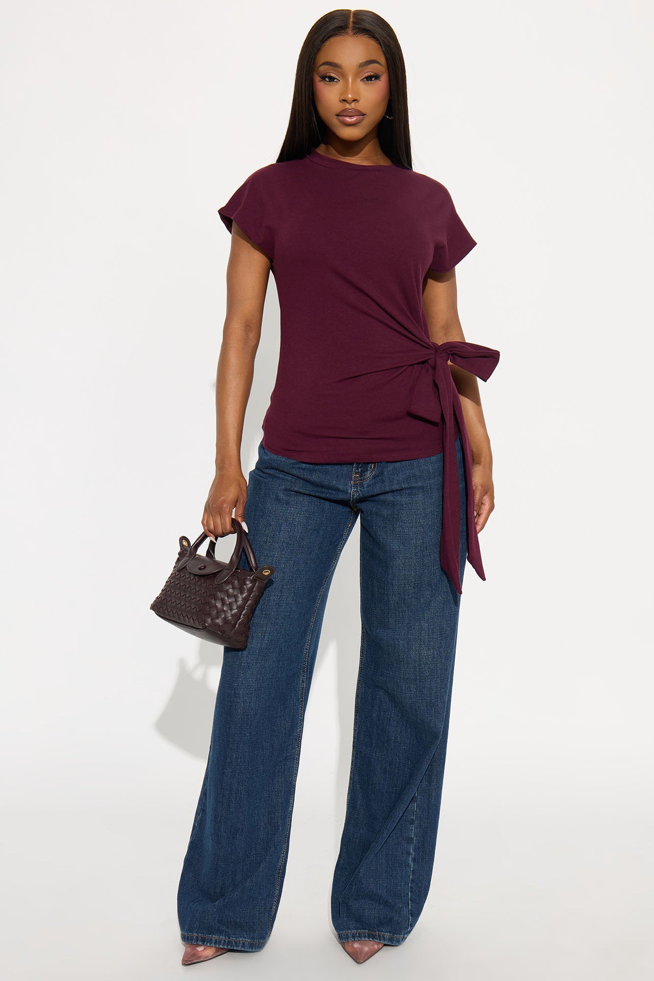 Penny Tie Waist Tshirt - Plum