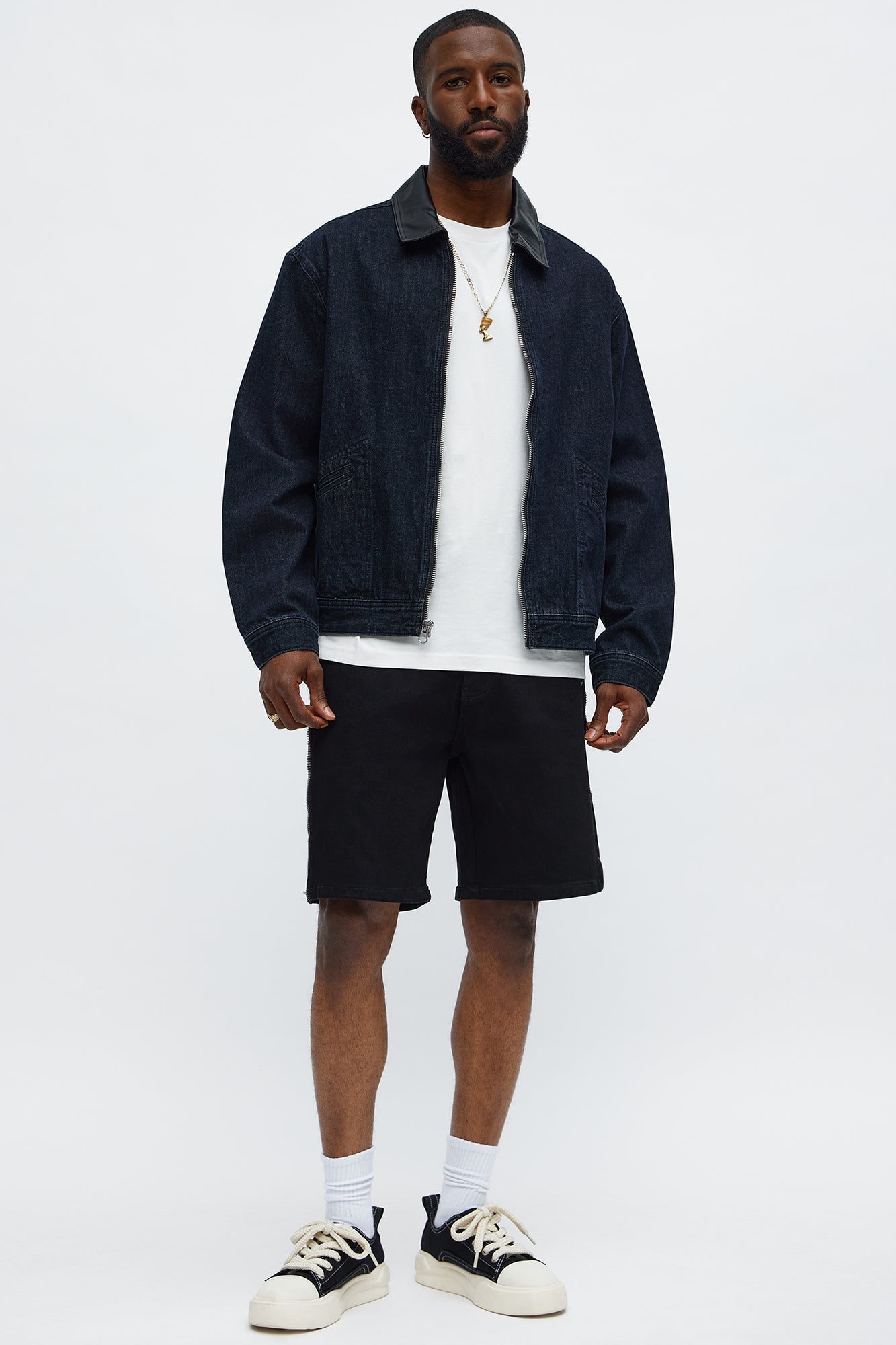 Relaxed Me Down Denim Shorts - Black