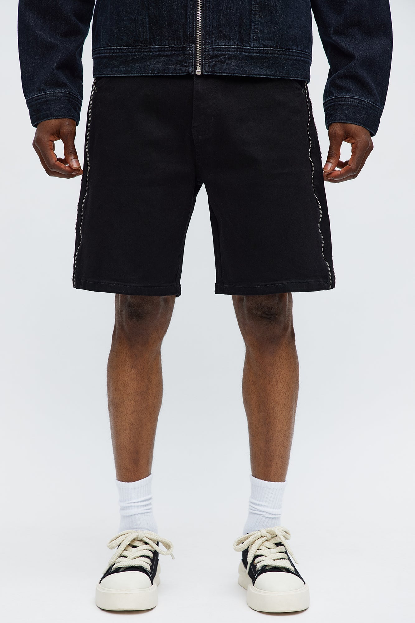 Relaxed Me Down Denim Shorts - Black