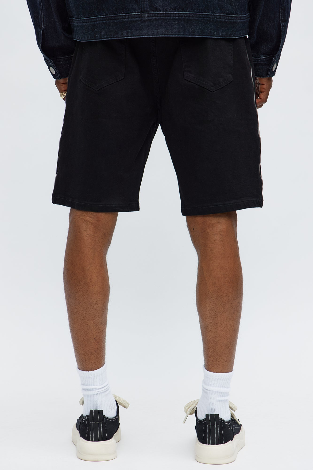Relaxed Me Down Denim Shorts - Black
