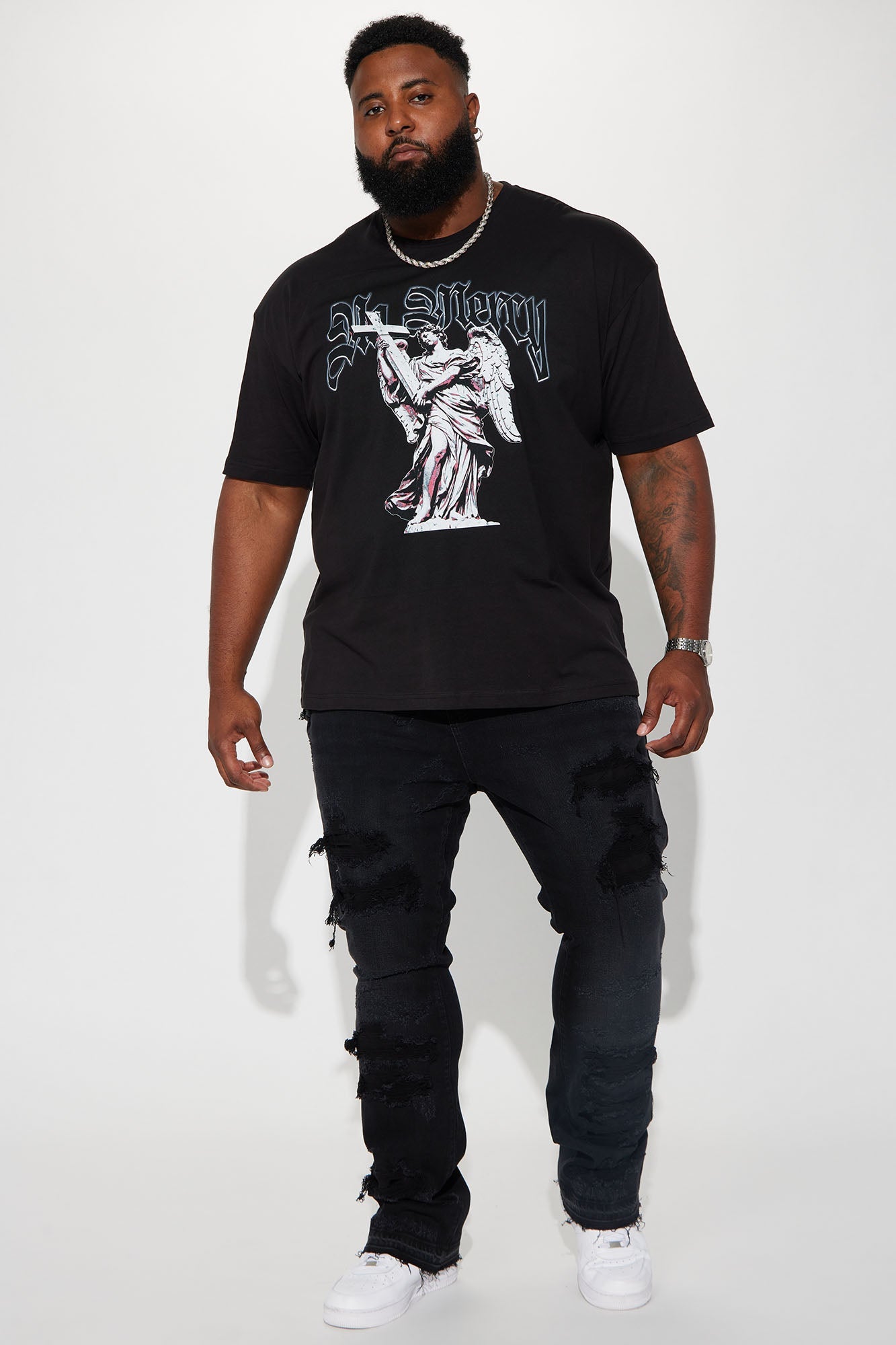 Cuff Me Stacked Skinny Flared Jeans - Black Wash