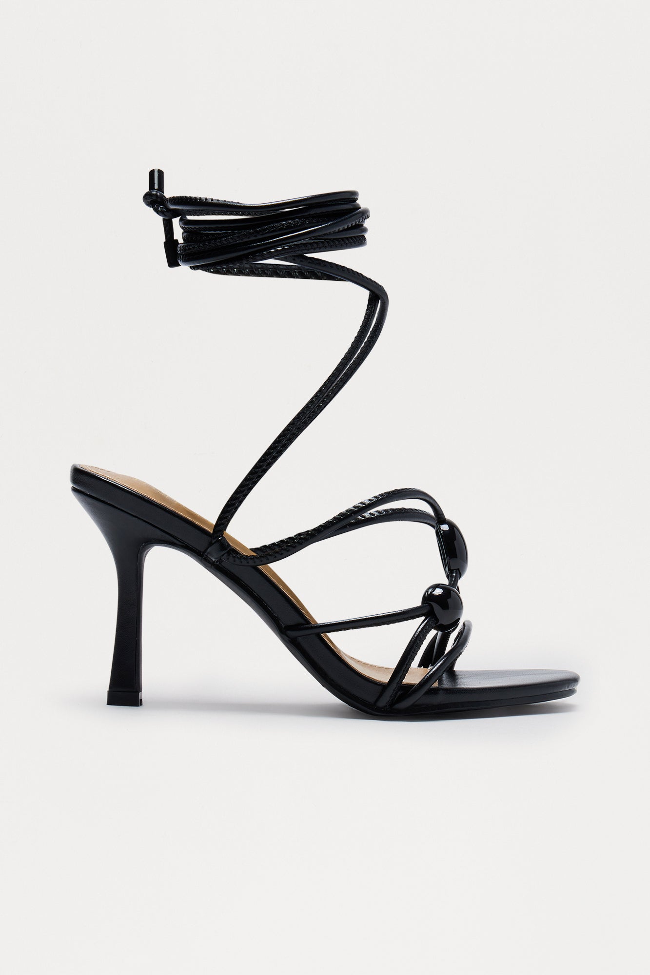 Seer Stone Wrap Up Heels - Black