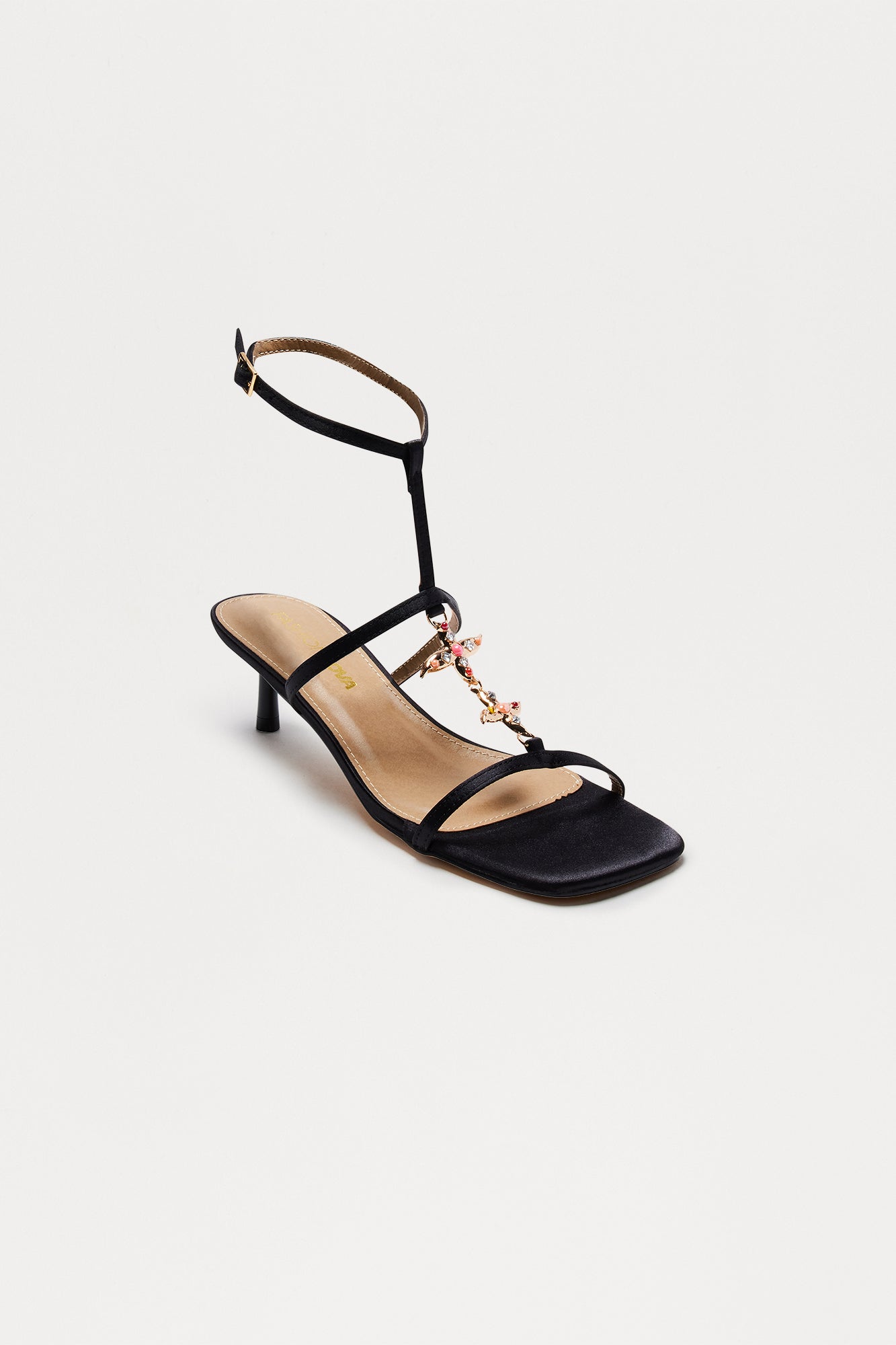Bright Star Ankle Strap Heels - Black