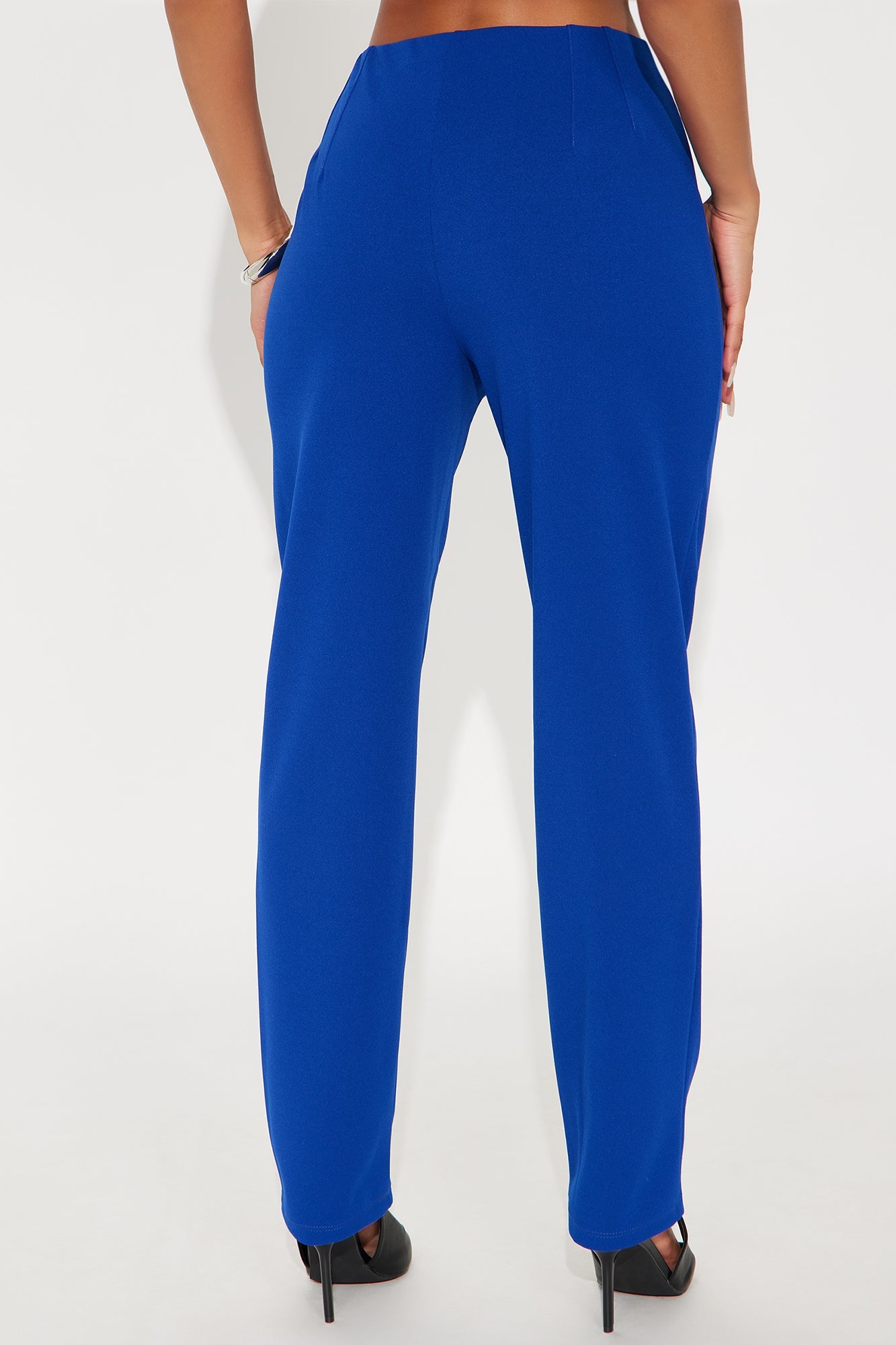 Set My Mind On You Crepe Straight Leg Pant - Royal