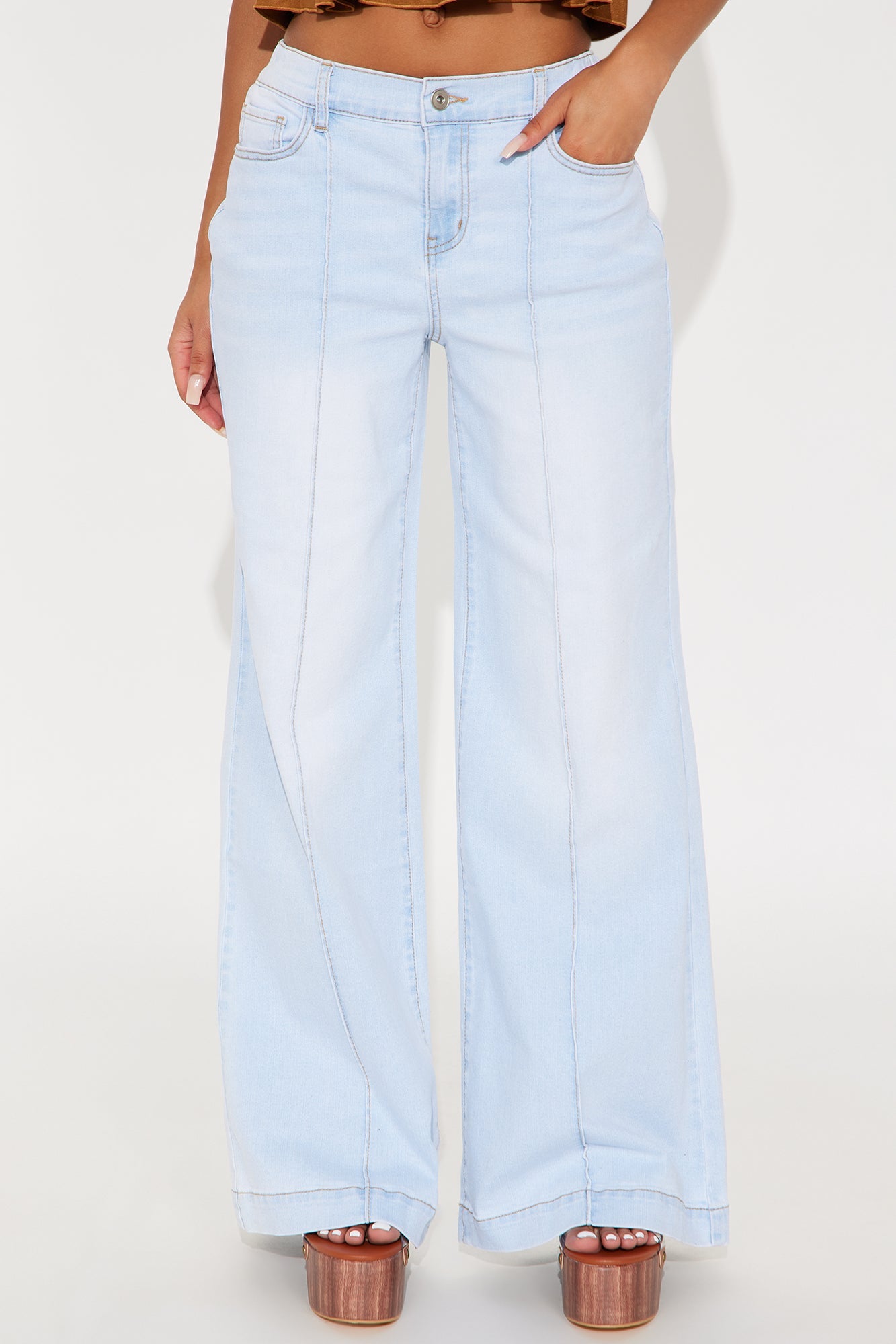 Ultra Love Soft Wide Leg Denim Jeans - Light Wash