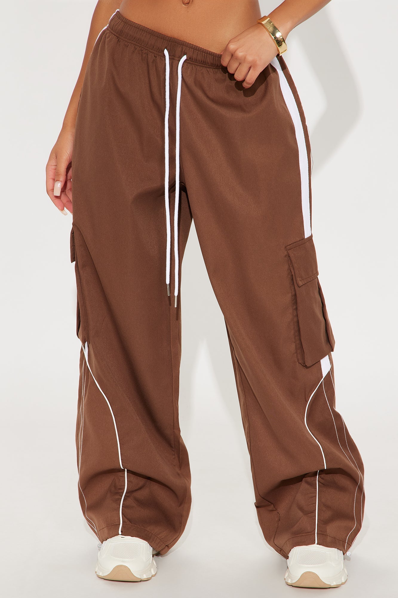 Get To Know Me Cargo Track Pant - Chocolate/Combo
