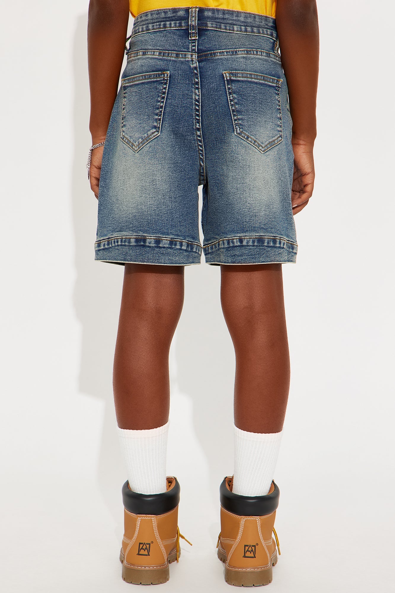 Mini Pick Up The Pace Moto Denim Shorts - Medium Wash