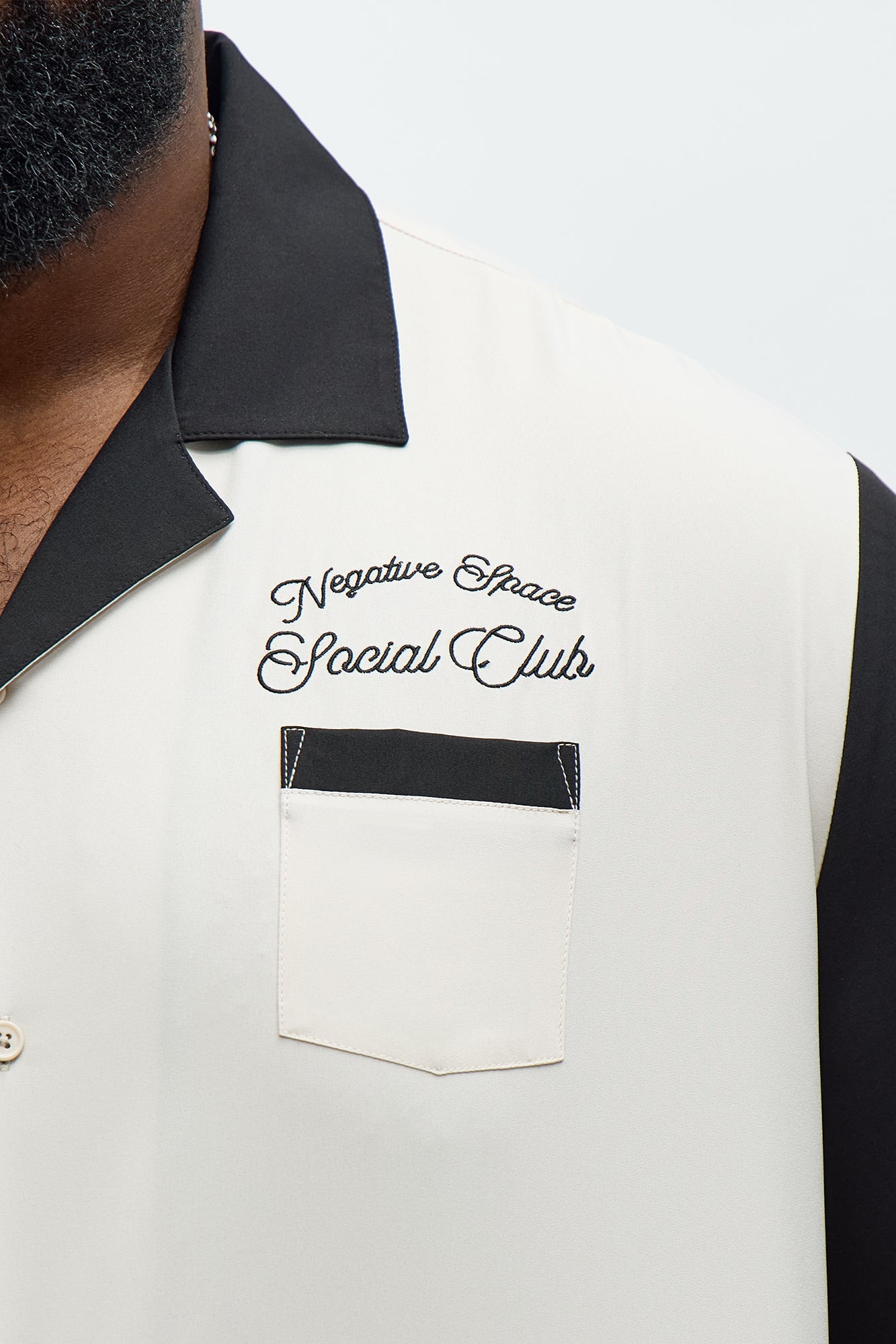 Regular Fit Social Club Bowling Shirt - Black/combo