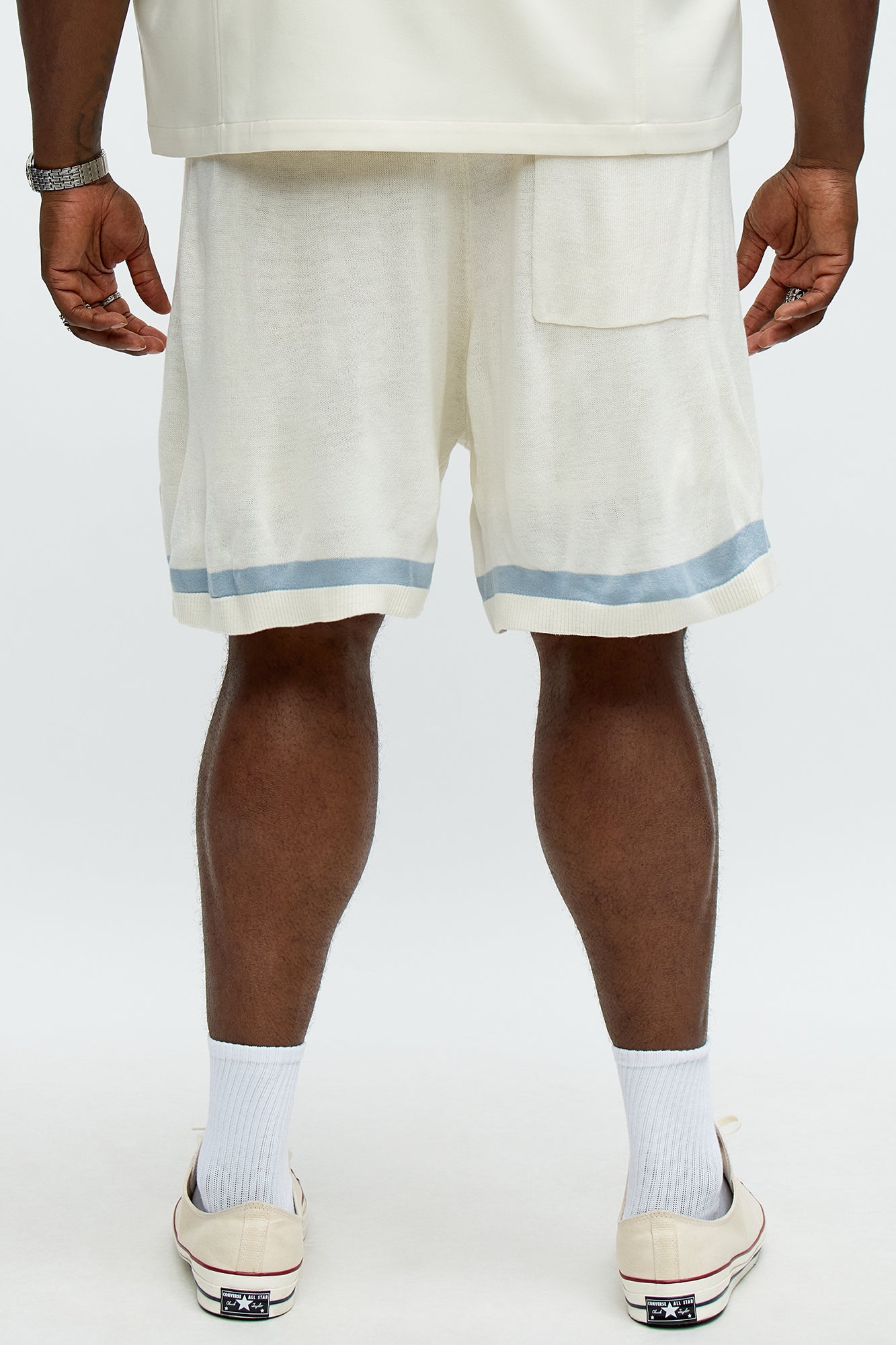 Relaxed Chateau Knitted Shorts - Cream/combo