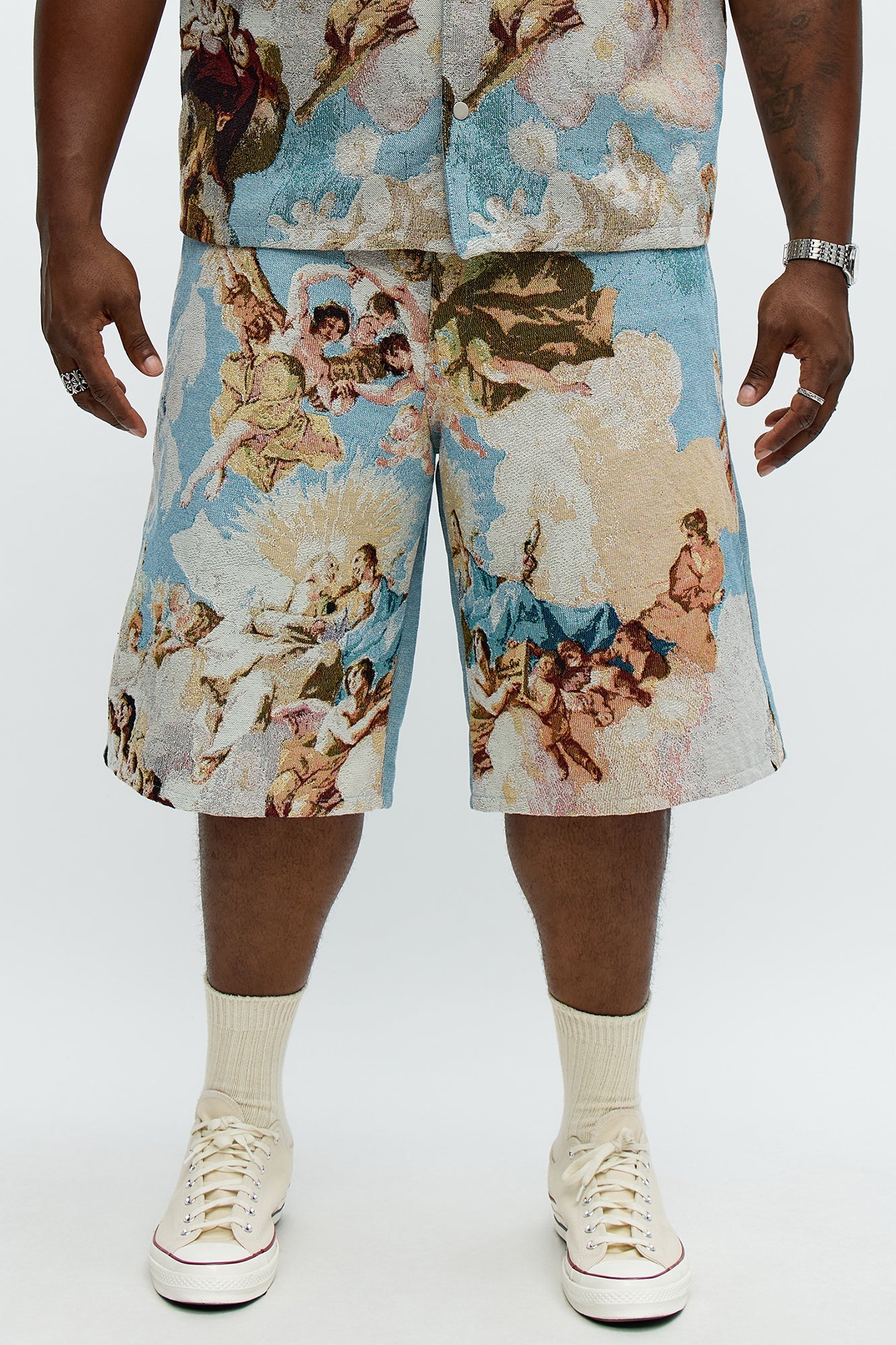 Baggy Angels Tapestry Short - Blue/combo