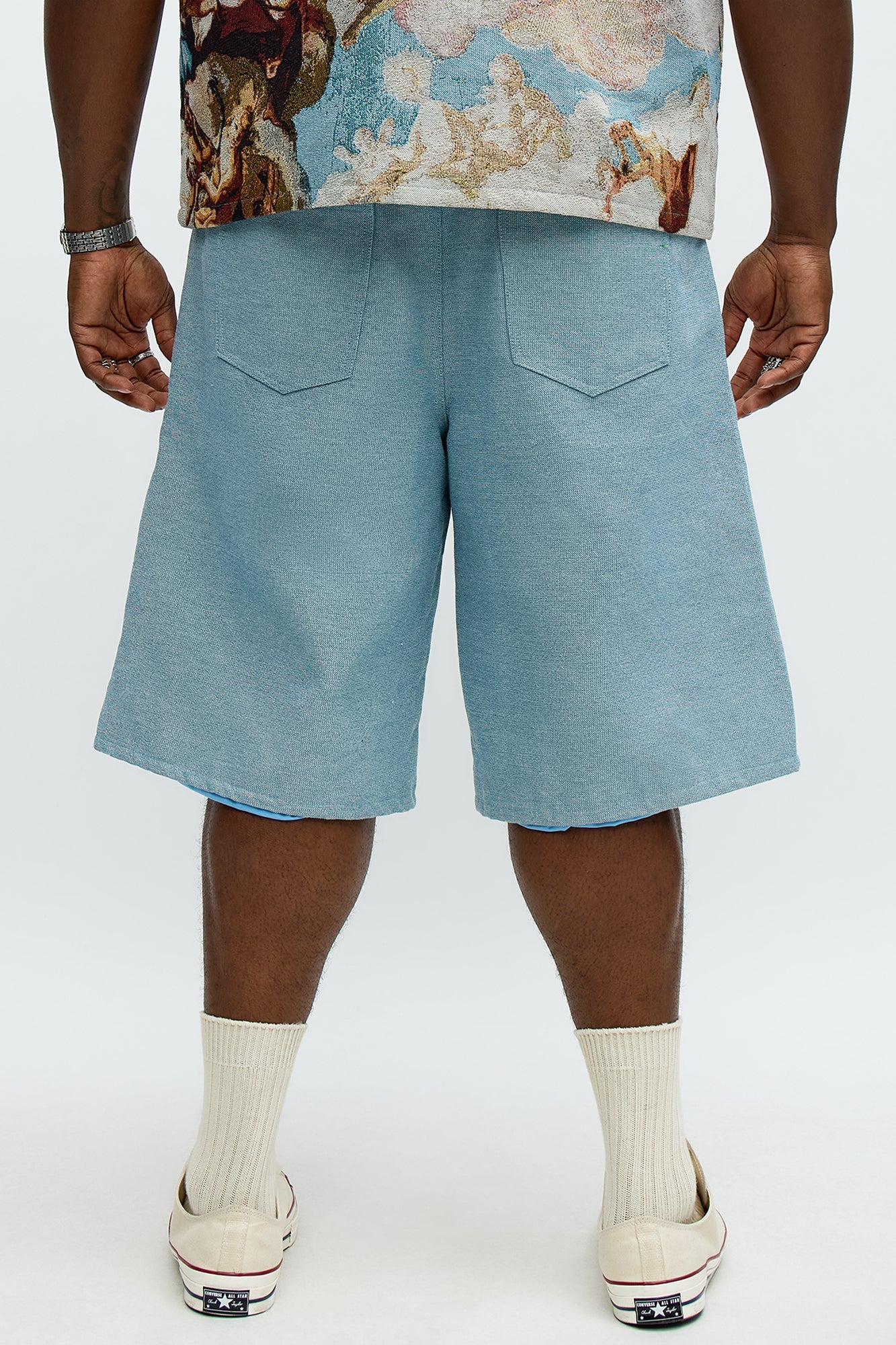 Baggy Angels Tapestry Short - Blue/combo