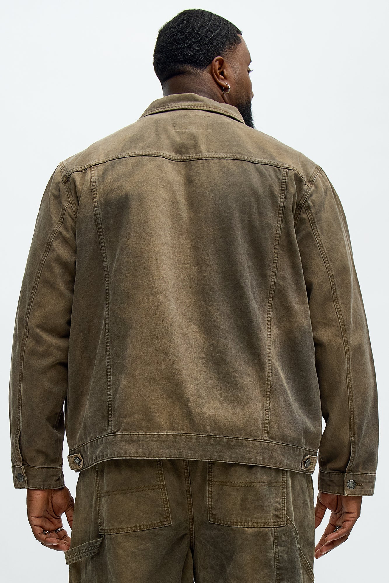 Worn Wild Distressed Trucker Jacket - Brown