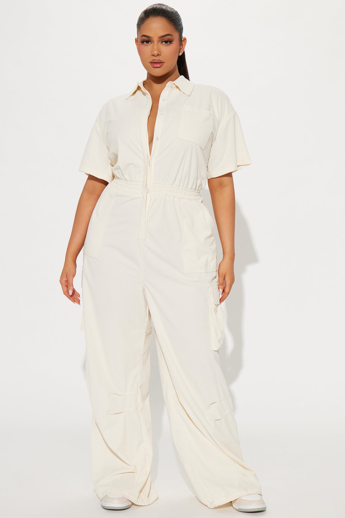 Got To Be It Corduroy Jumpsuit - Cream