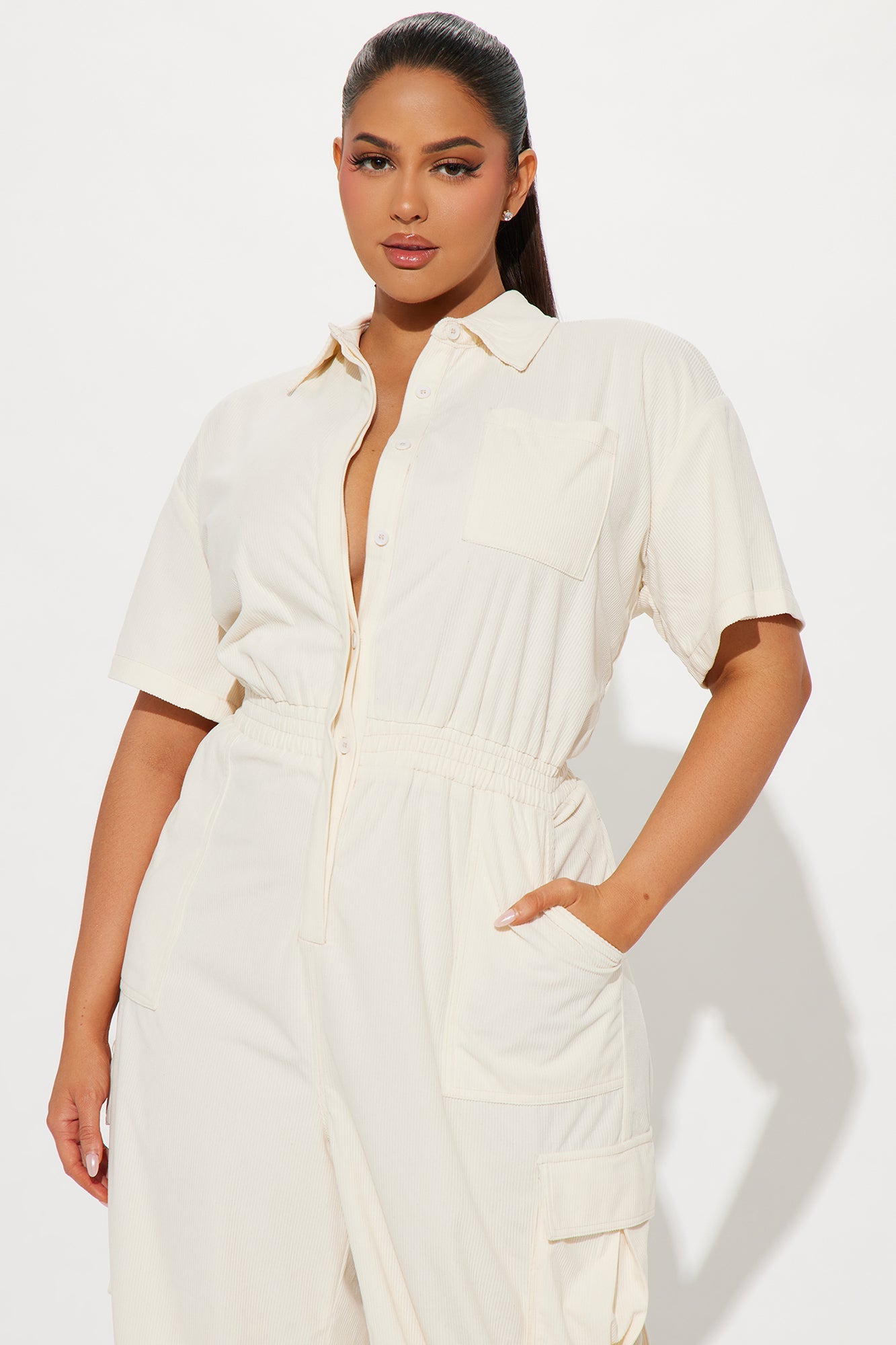 Got To Be It Corduroy Jumpsuit - Cream