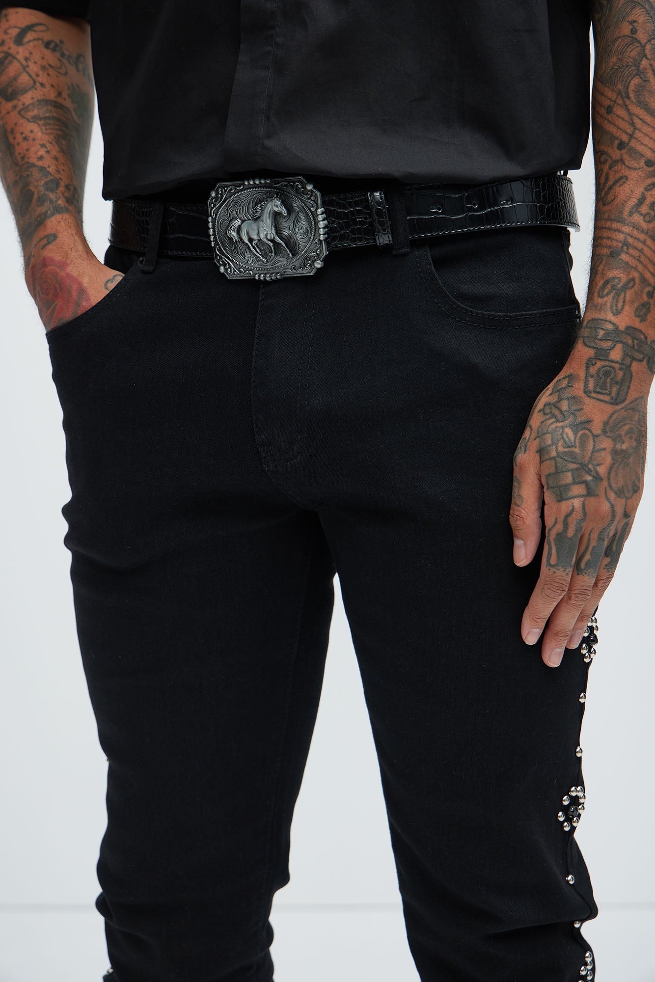 Buckle Up Western Belt - Black