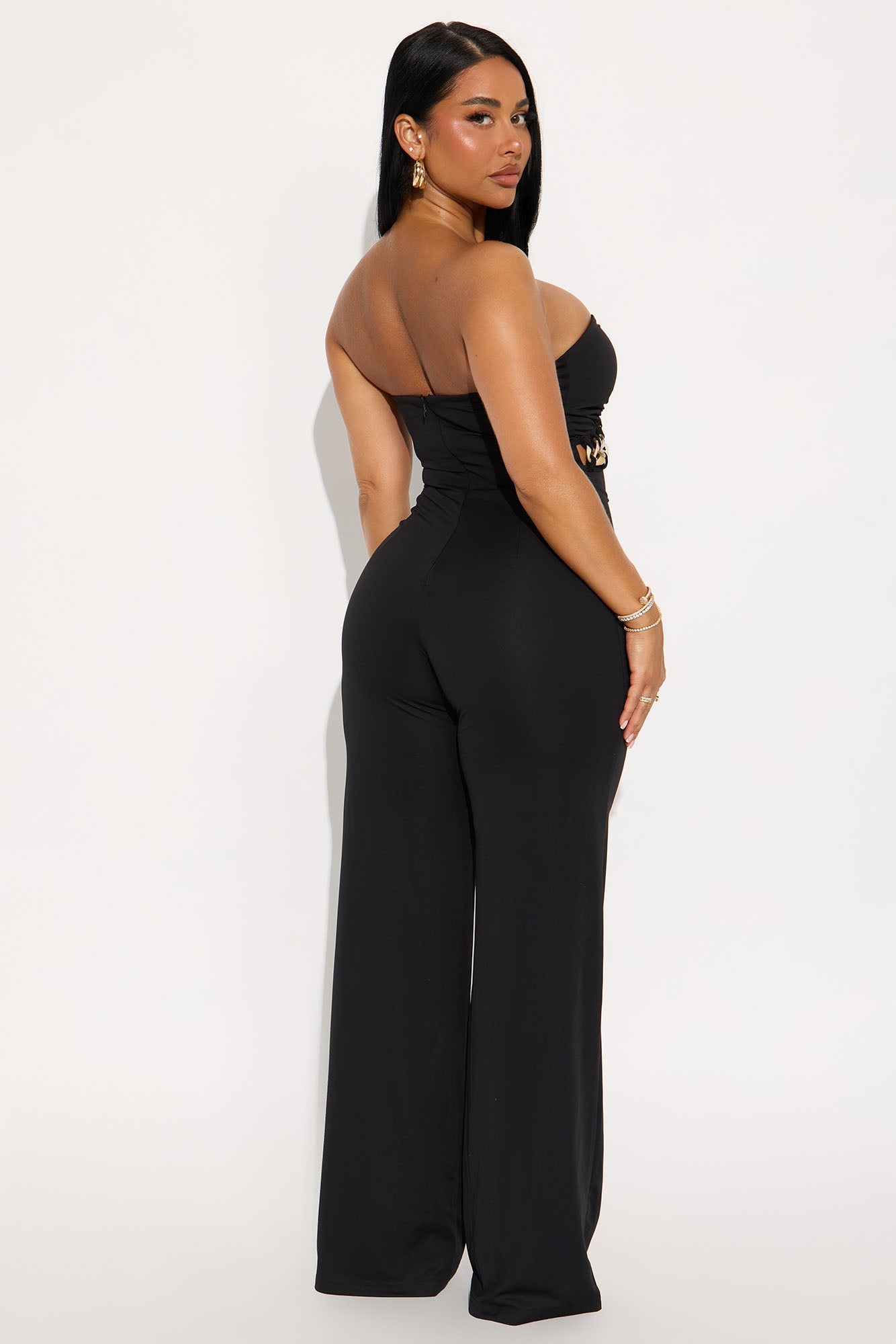Stay For A Moment Strapless Jumpsuit - Black