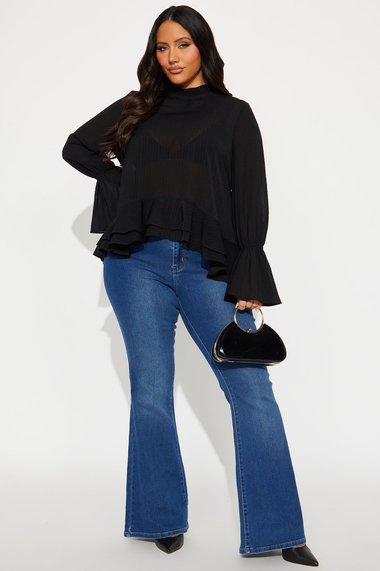 Look At Her Now Chiffon Blouse - Black