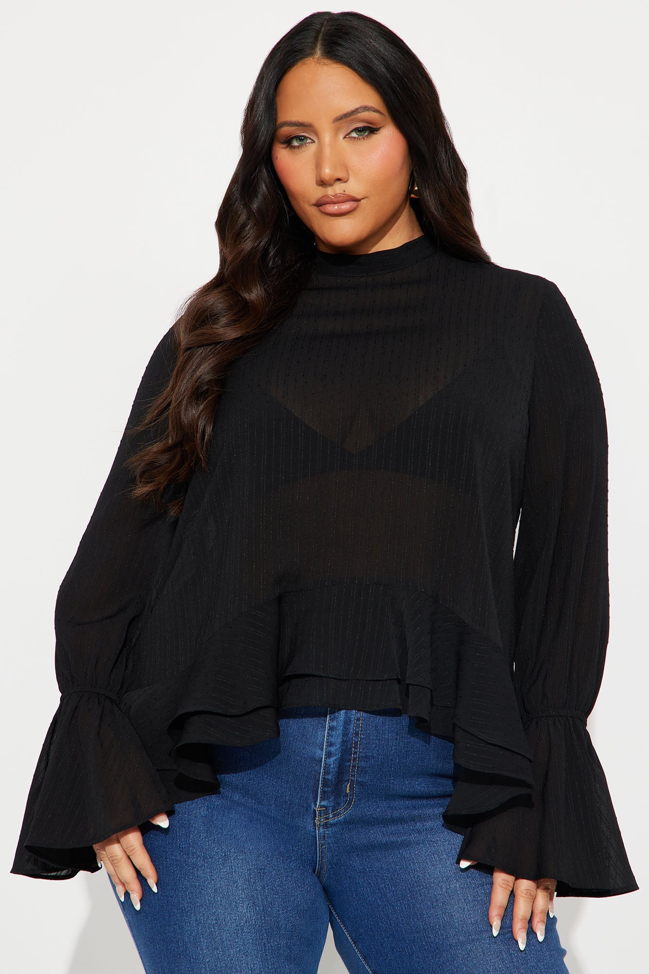 Look At Her Now Chiffon Blouse - Black
