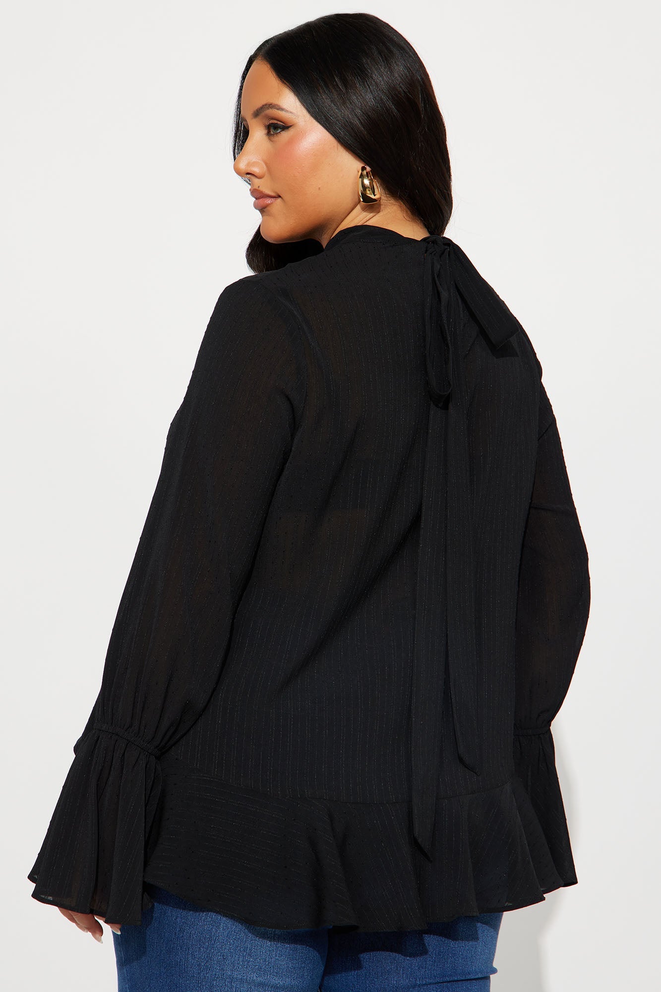 Look At Her Now Chiffon Blouse - Black