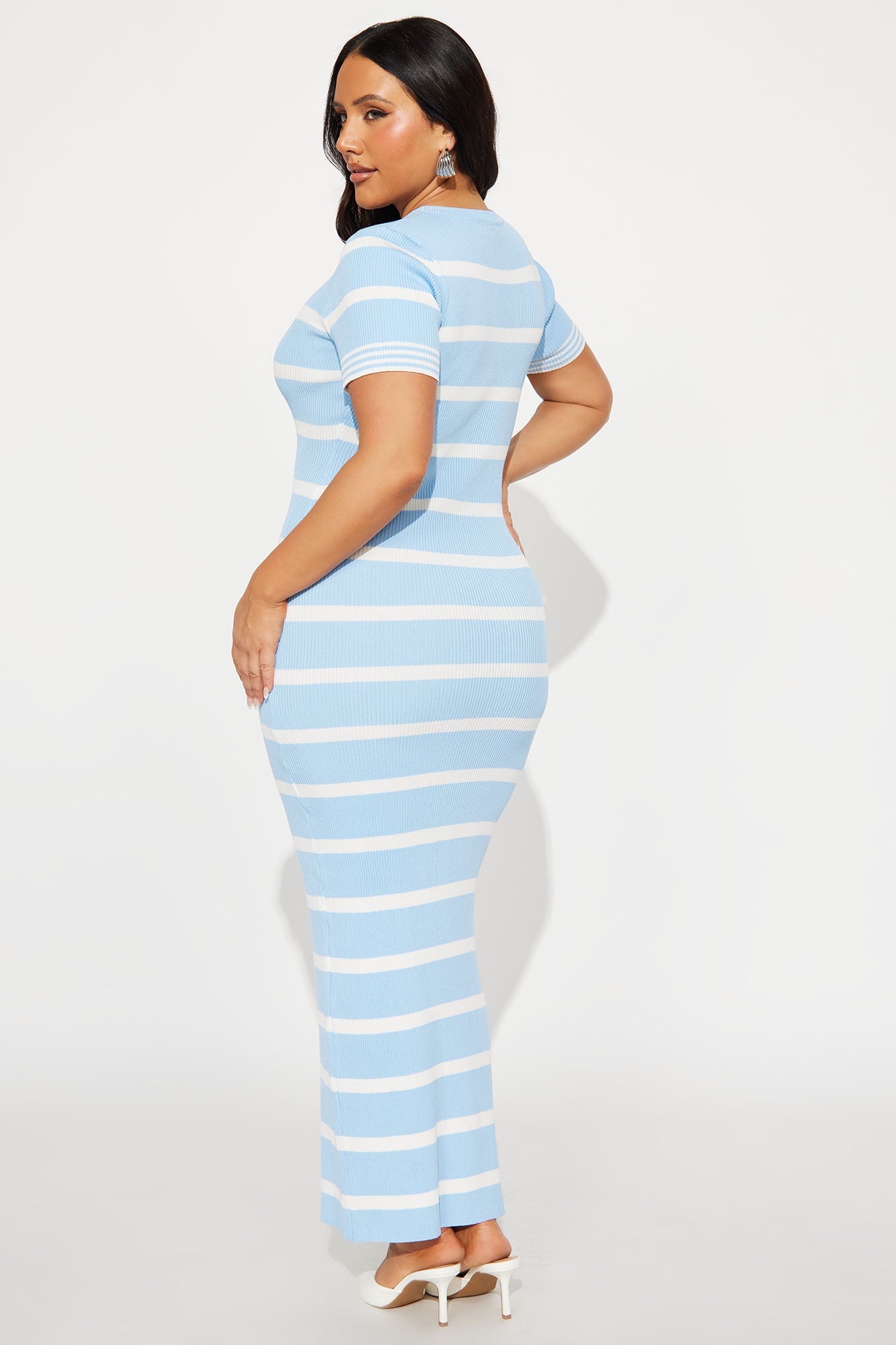 Office Essential Sweater Maxi Dress - Light Blue
