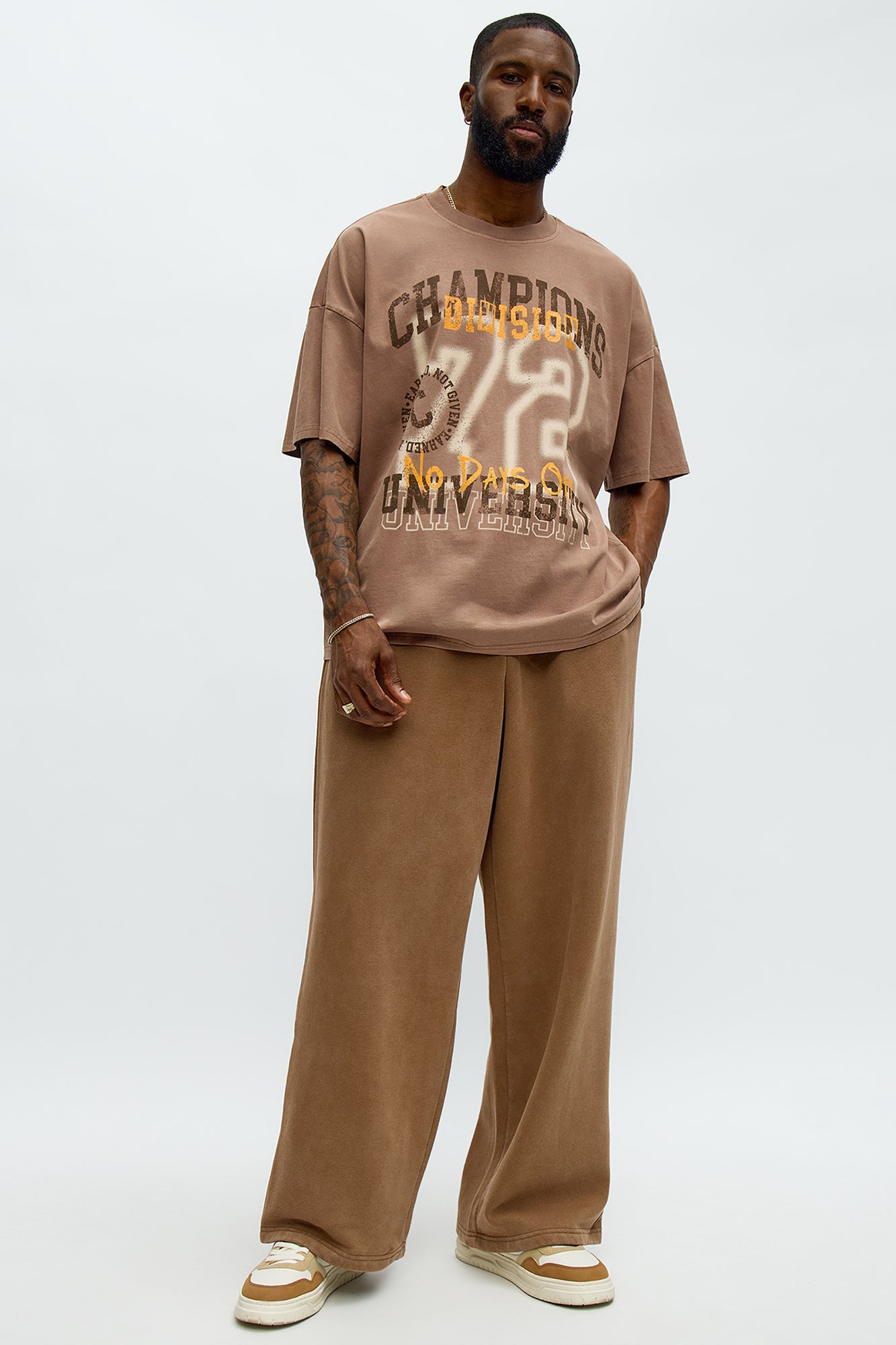 Tyson Baggy Washed Pants - Brown