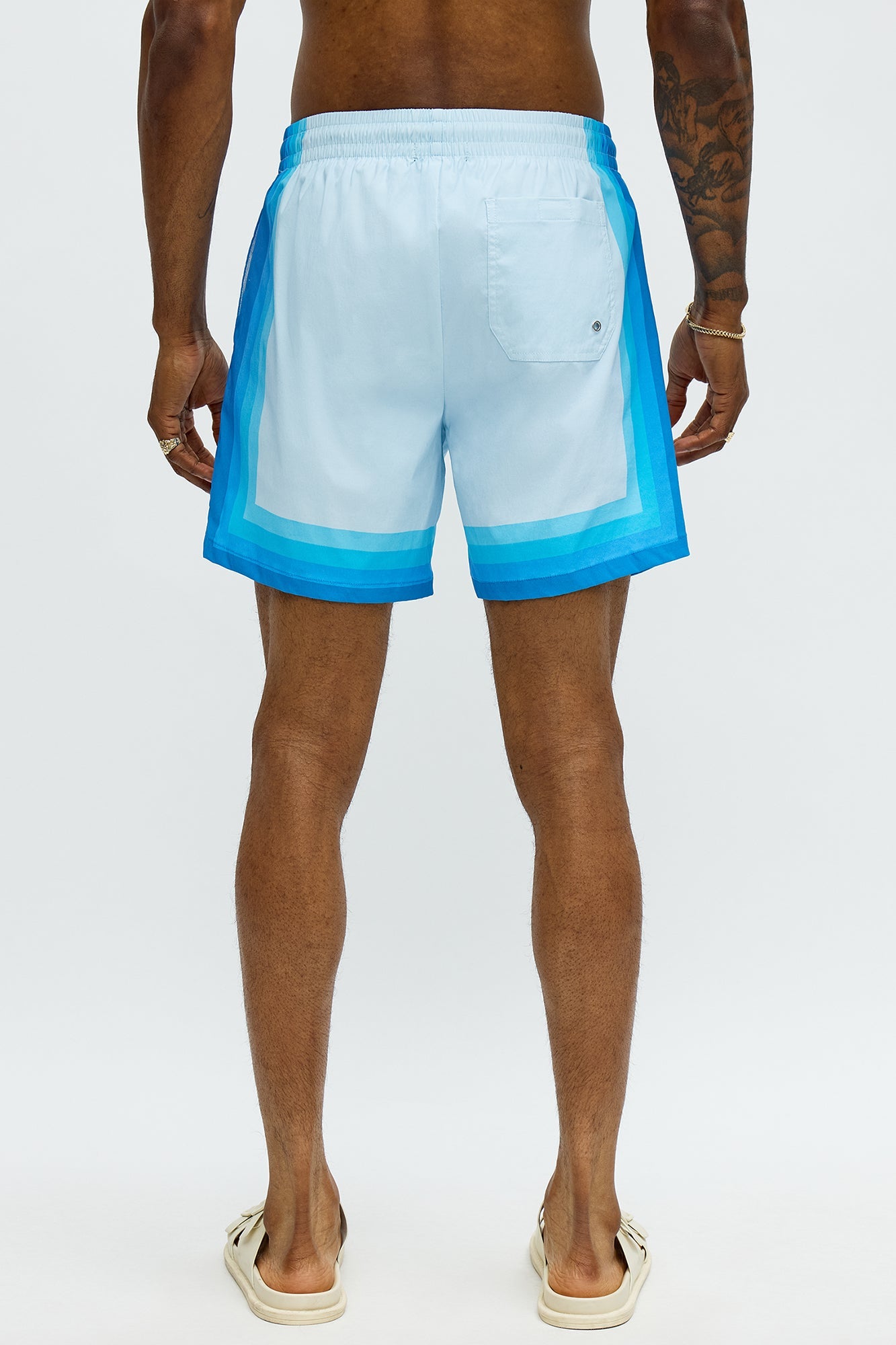 Splash Borders Swim Mid Trunk - Blue/combo