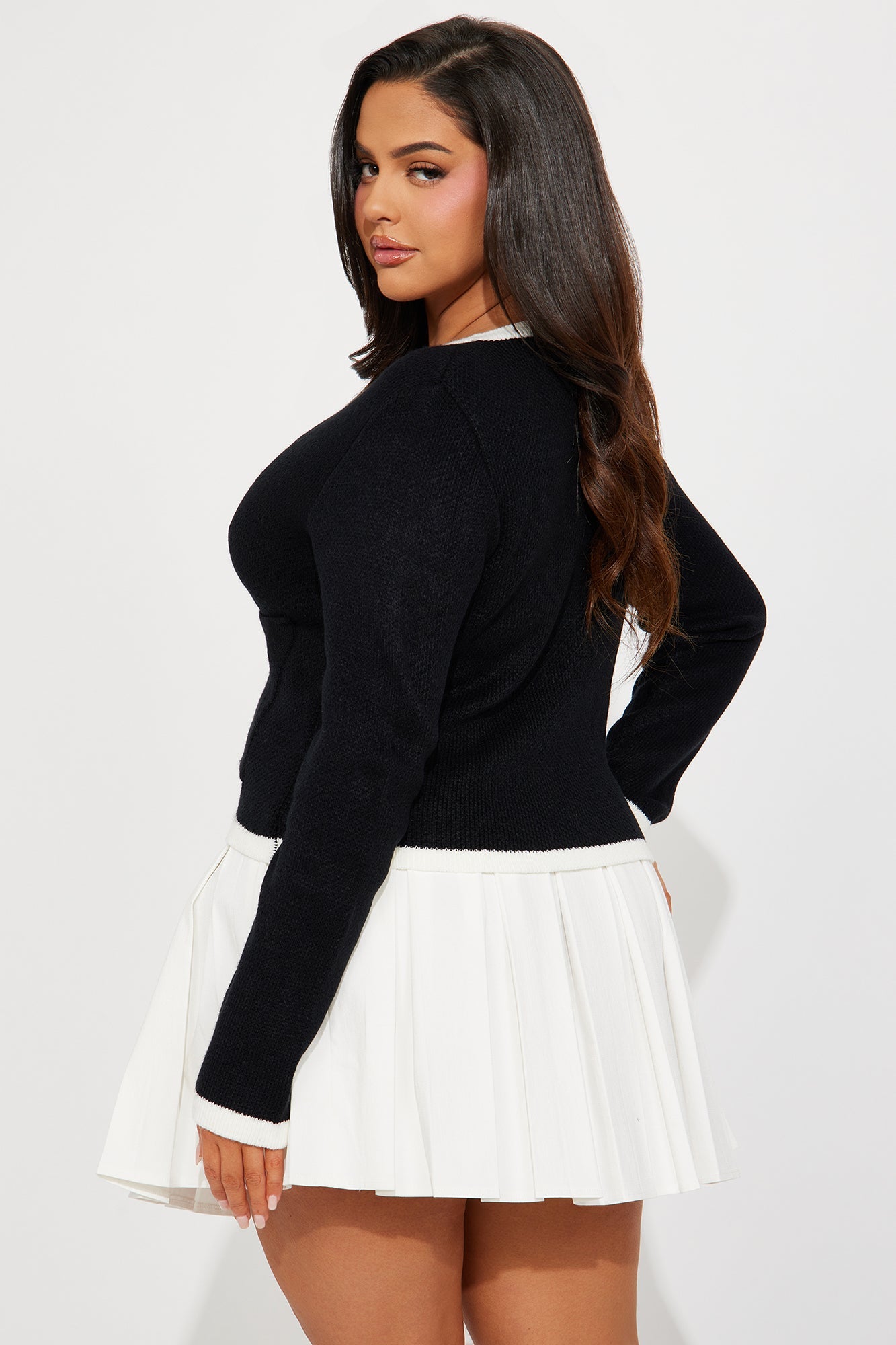 Like A Lady Cardigan - Black/White