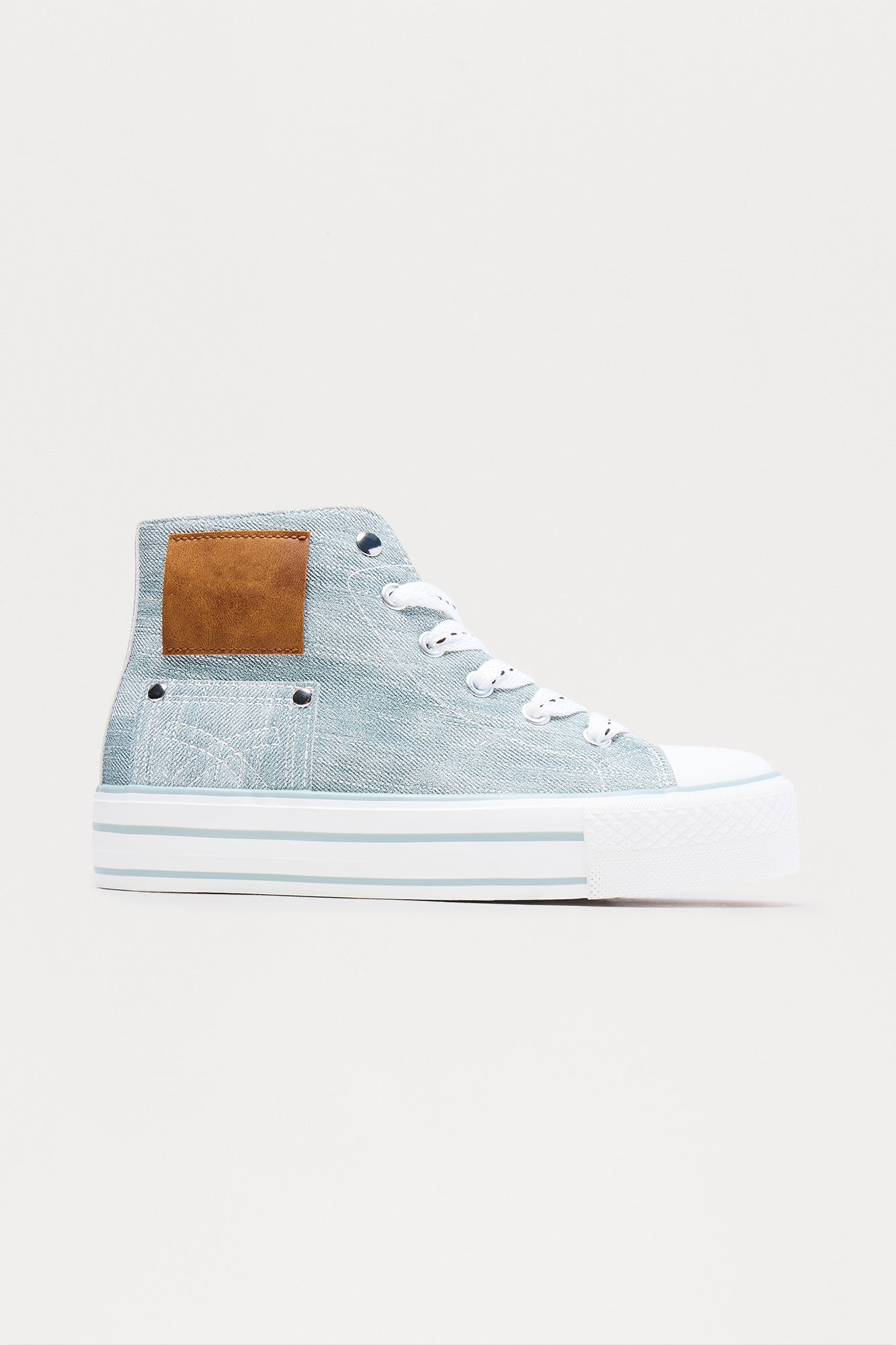 Mini Olivia Denim High Top Platform Sneaker - Denim