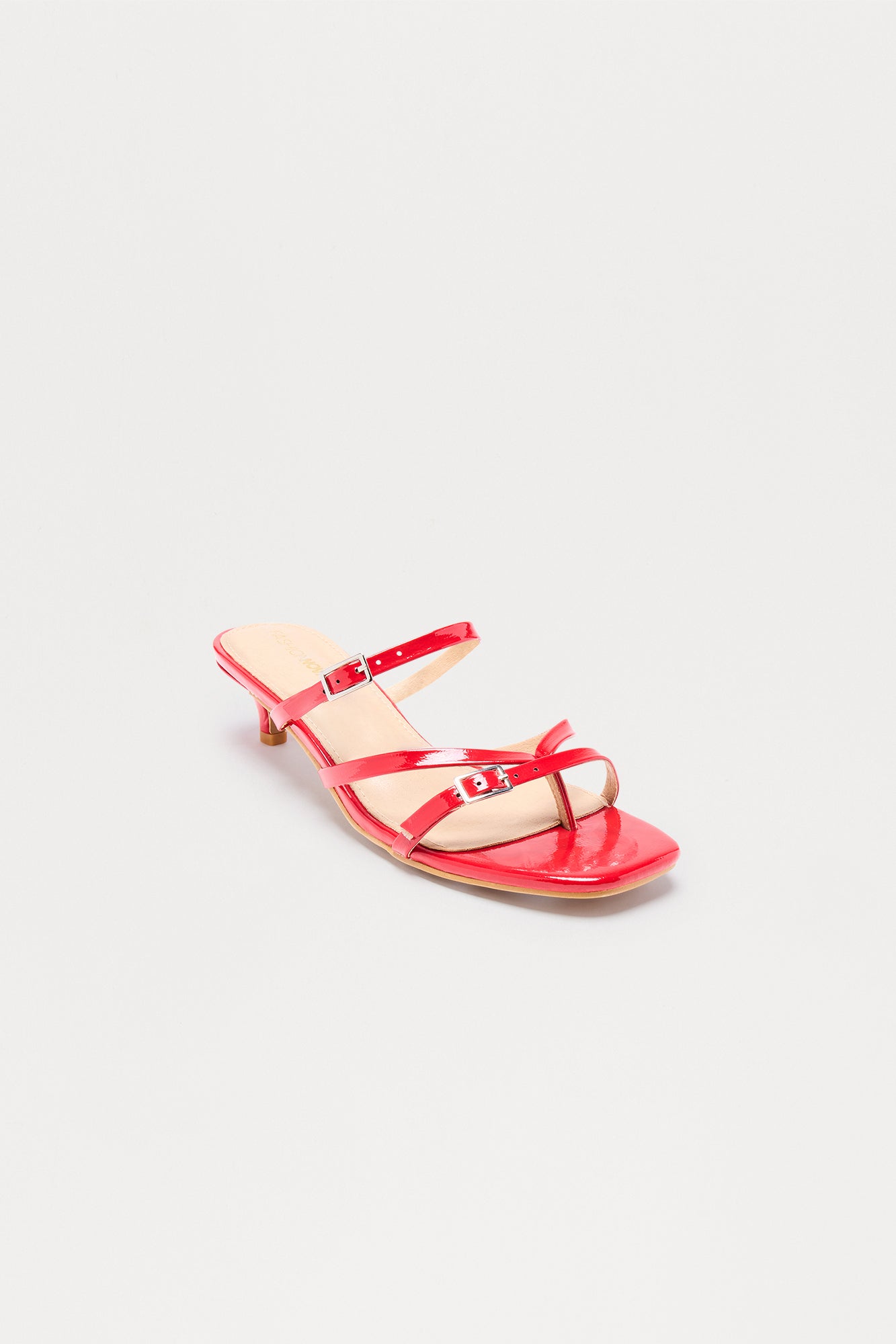 Solace Faux Patent Kitten Heels - Red