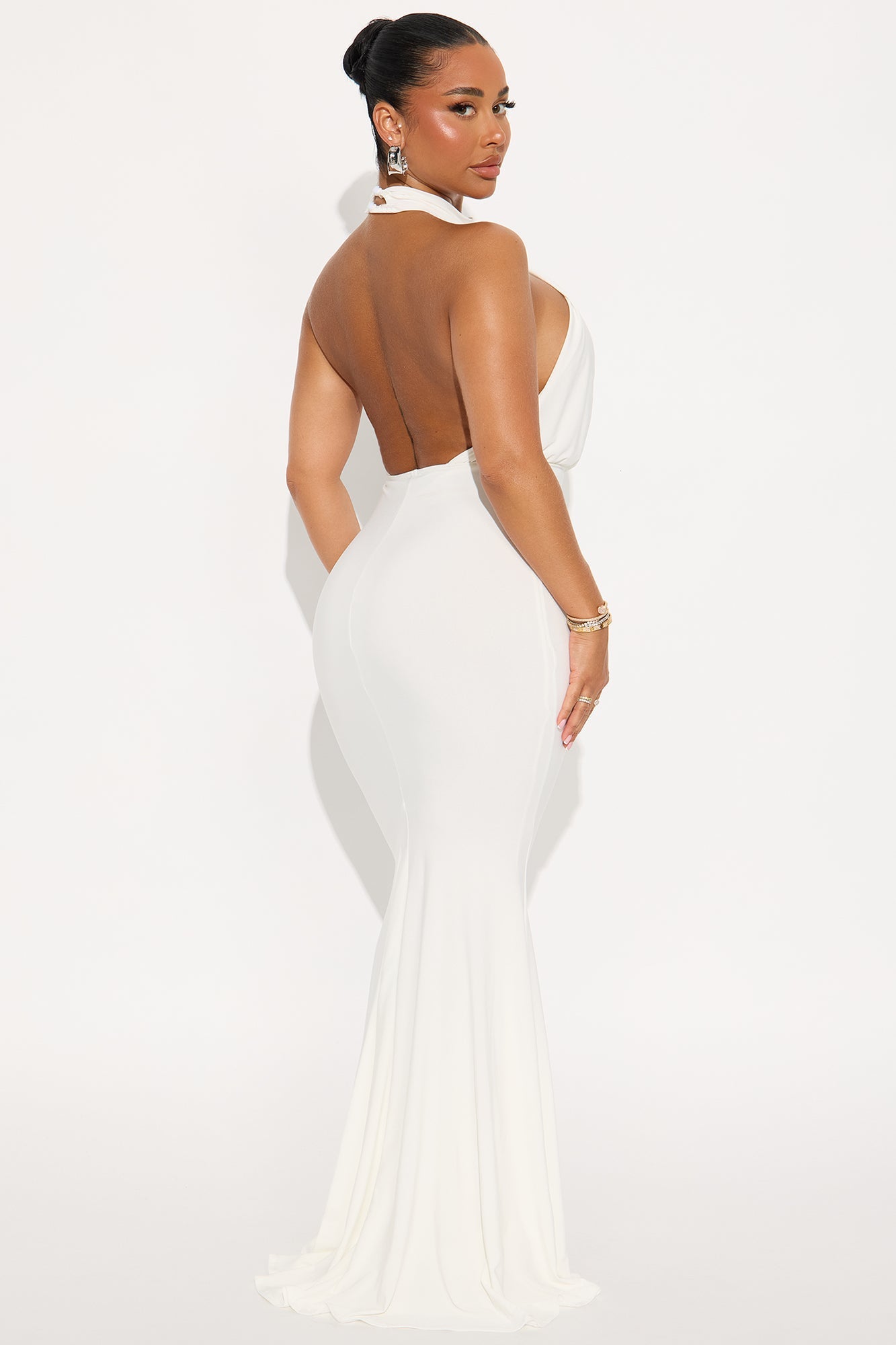Leia Backless Maxi Dress - Off White